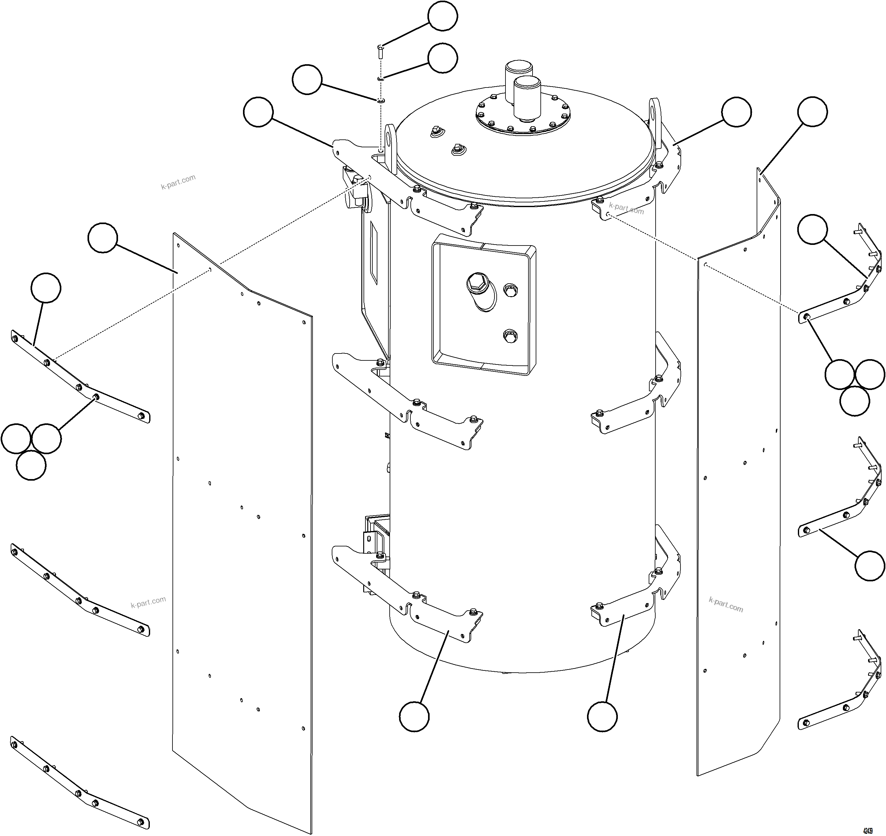 Komatsu parts book diagram for AFE77-CN 830E-5 S/N A50294 - A50295  SMS: HYDRAULIC TANK MUD FLAPS (OPTIONAL)