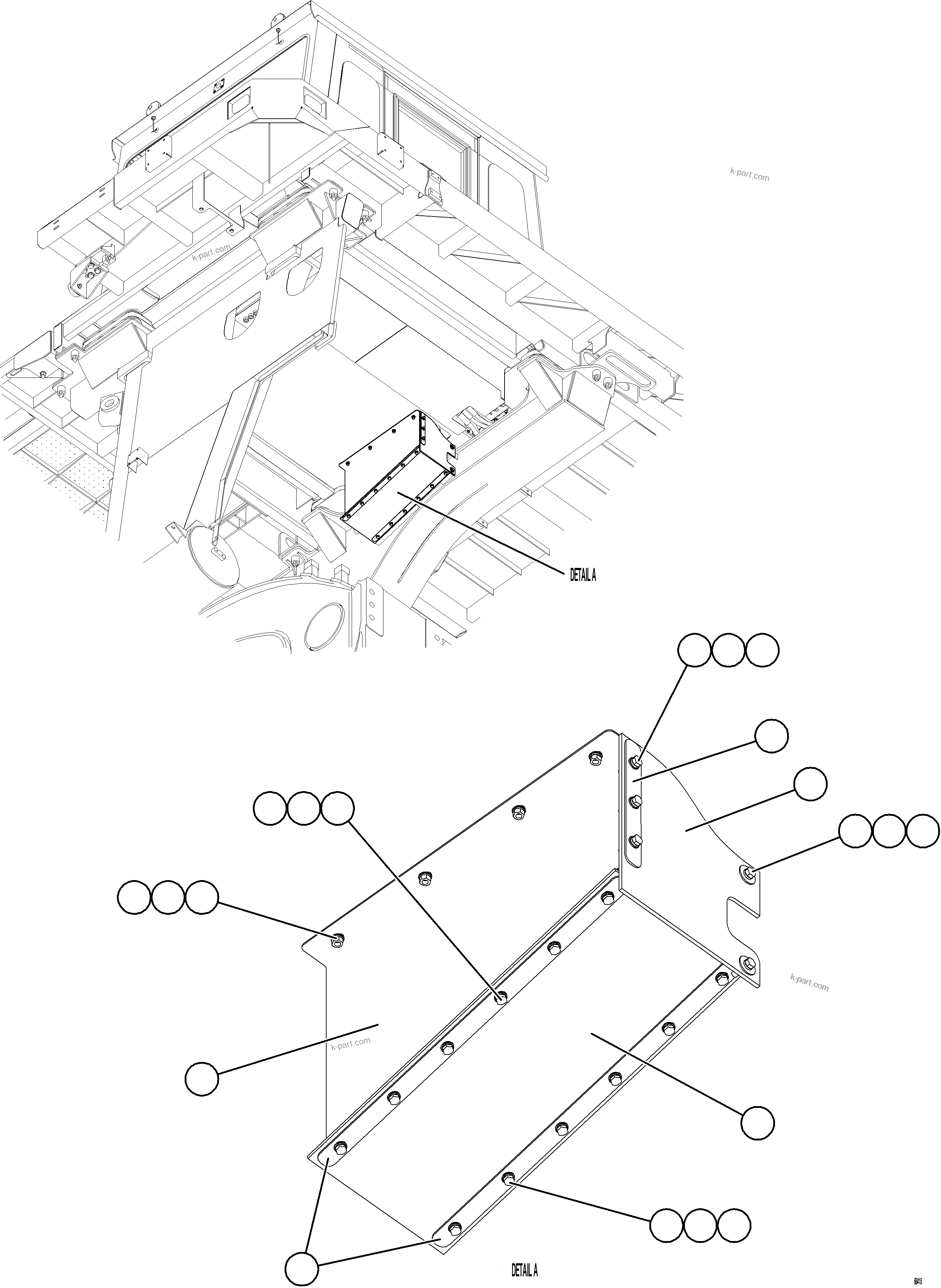 Komatsu parts book diagram for AFE77-CN 830E-5 S/N A50294 - A50295  SMS: CAB CONNECTOR MUD FLAPS