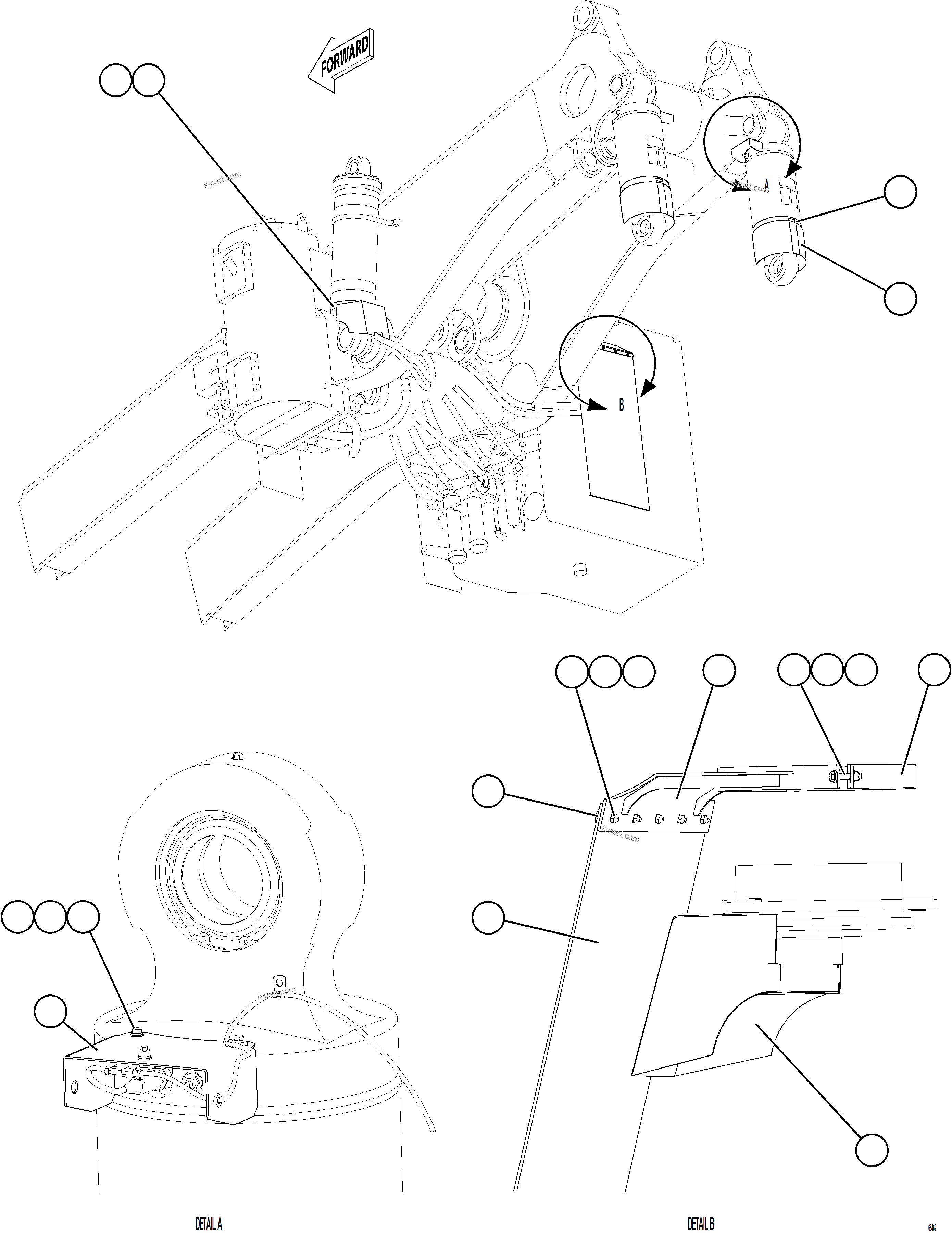 Komatsu parts book diagram for AFE77-CN 830E-5 S/N A50294 - A50295  SMS: REAR SUSPENSION MUD FLAPS