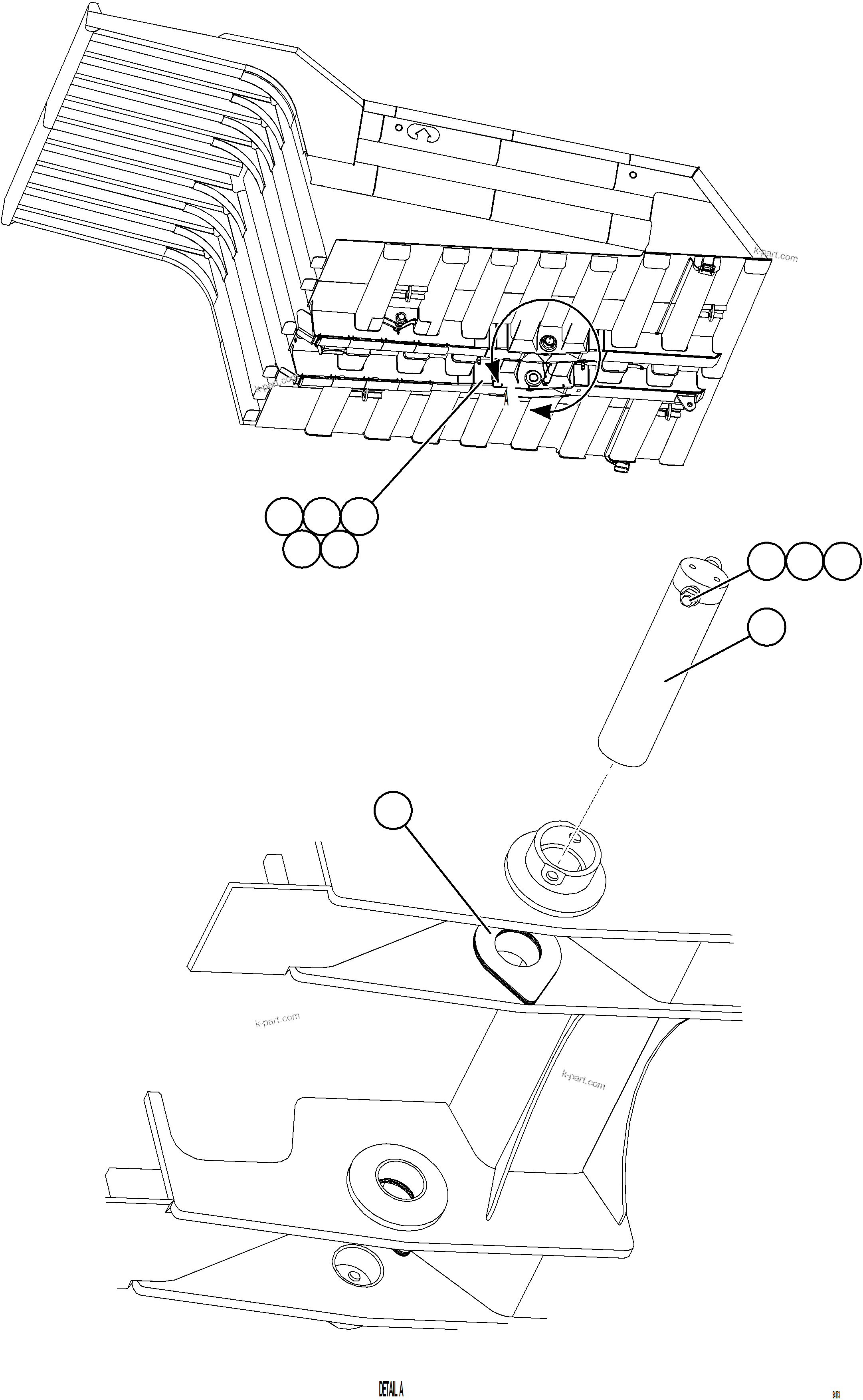 Komatsu parts book diagram for AFE77-CN 830E-5 S/N A50294 - A50295  SMS: BODY PIVOT