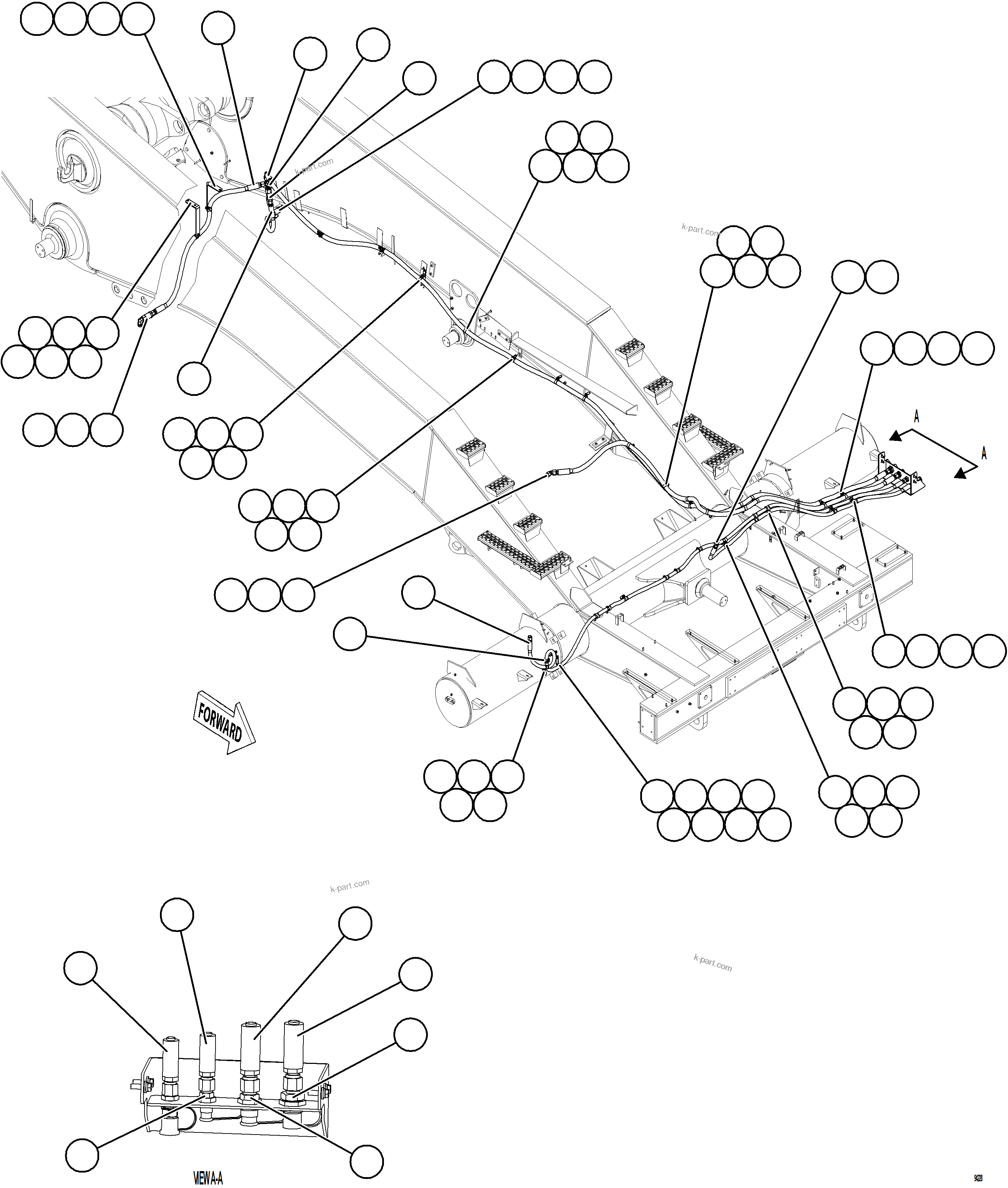 Komatsu parts book diagram for AFE77-CN 830E-5 S/N A50294 - A50295  SMS: REMOTE SERVICE CENTER    1/2