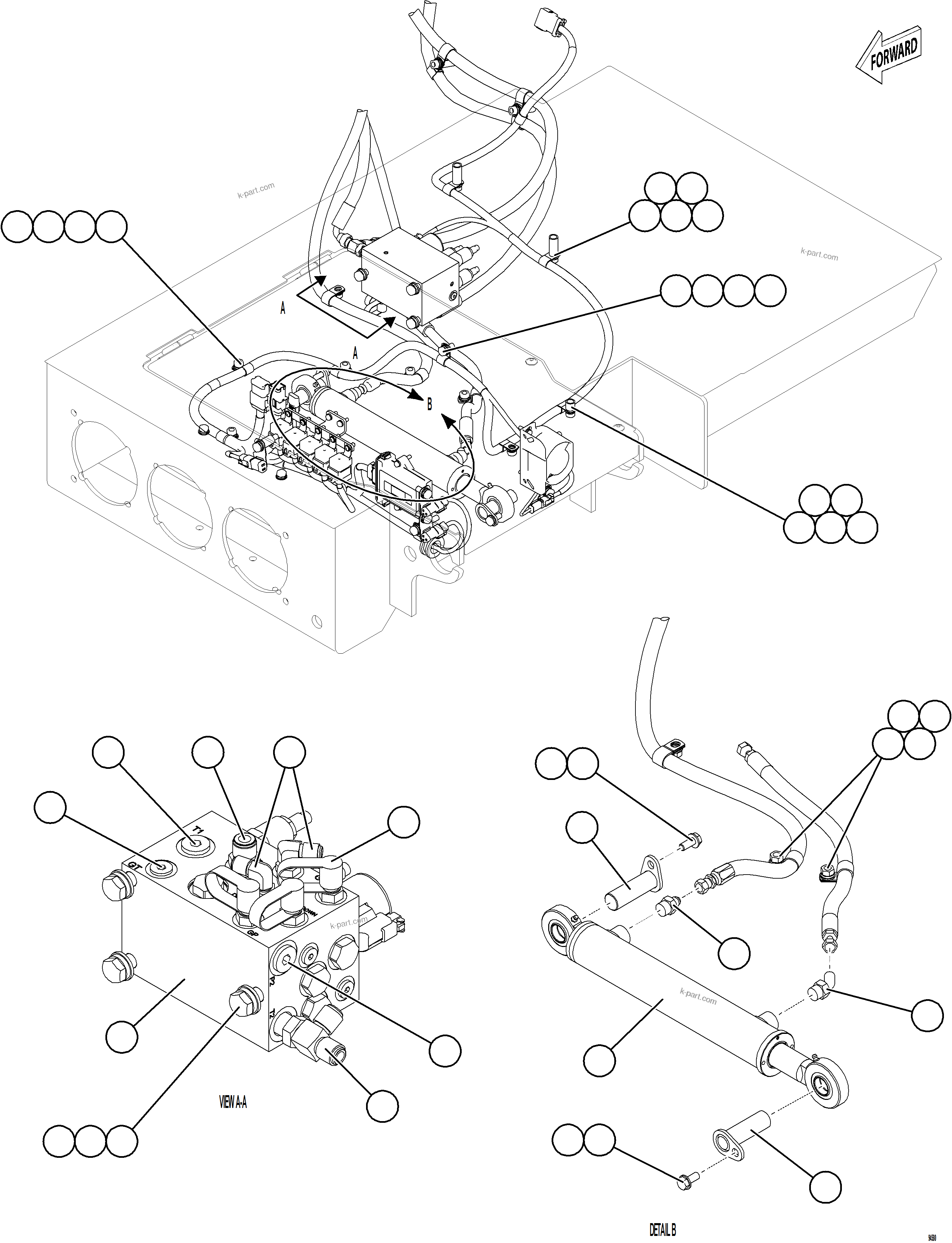 Komatsu parts book diagram for AFE77-CN 830E-5 S/N A50294 - A50295  SMS: PLATFORM ASSEMBLY    2/3