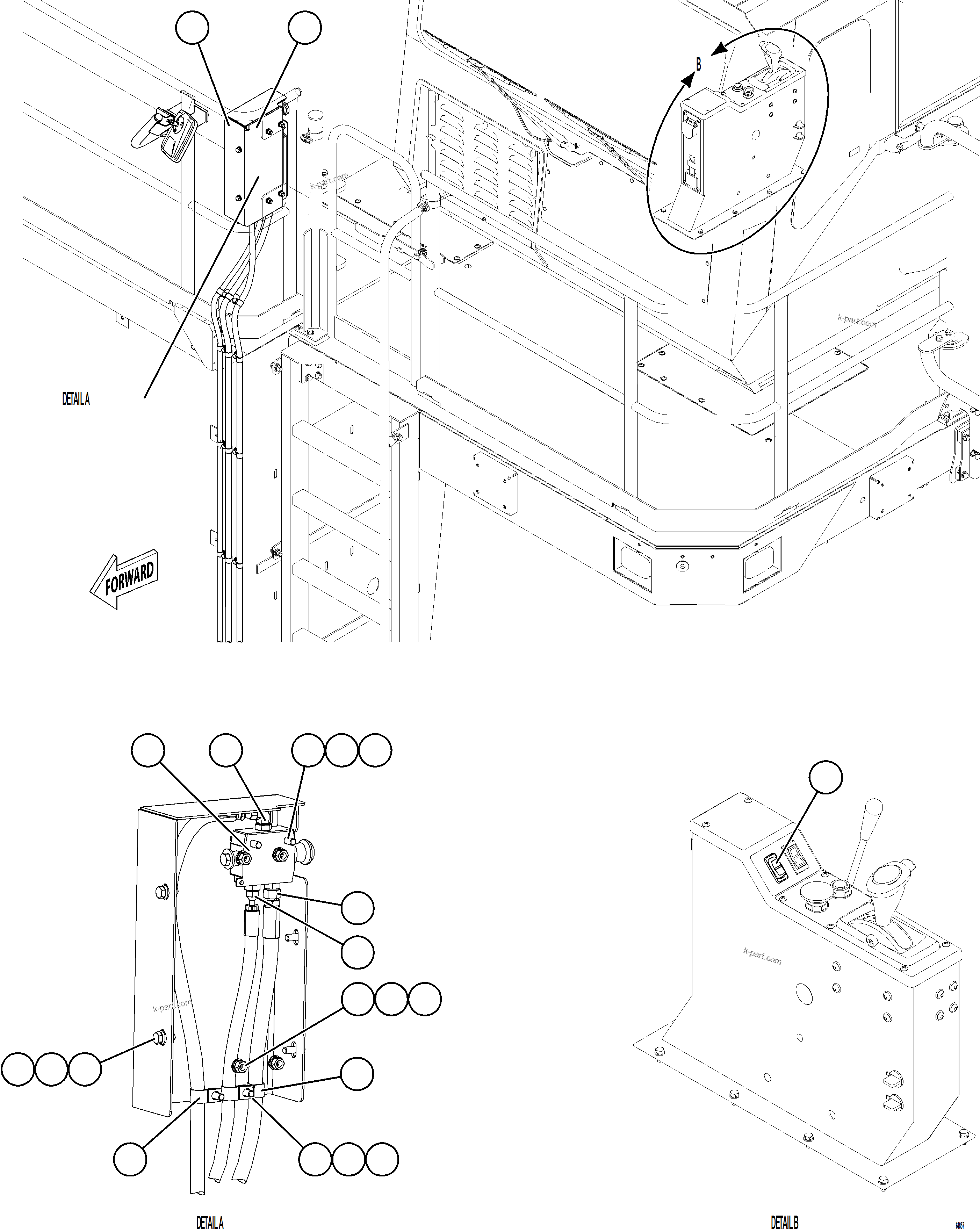 Komatsu parts book diagram for AFE77-CN 830E-5 S/N A50294 - A50295  SMS: RETRACTABLE LADDER SWITCH