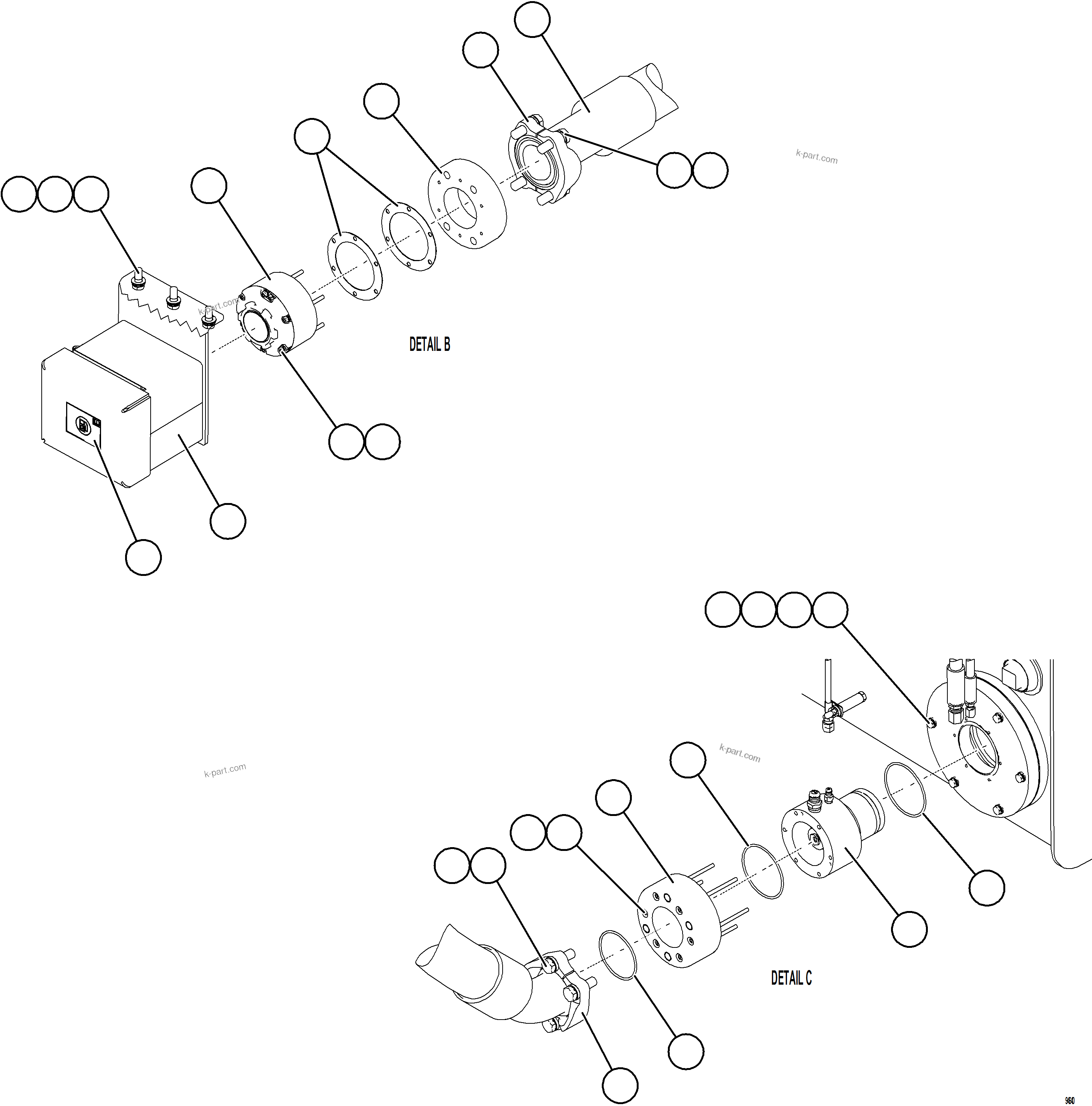 Komatsu parts book diagram for AFE77-CV 830E-5 S/N A50338,A50341 - A40345  KCH: FUEL TANK REMOTE FILL - LH    2/2