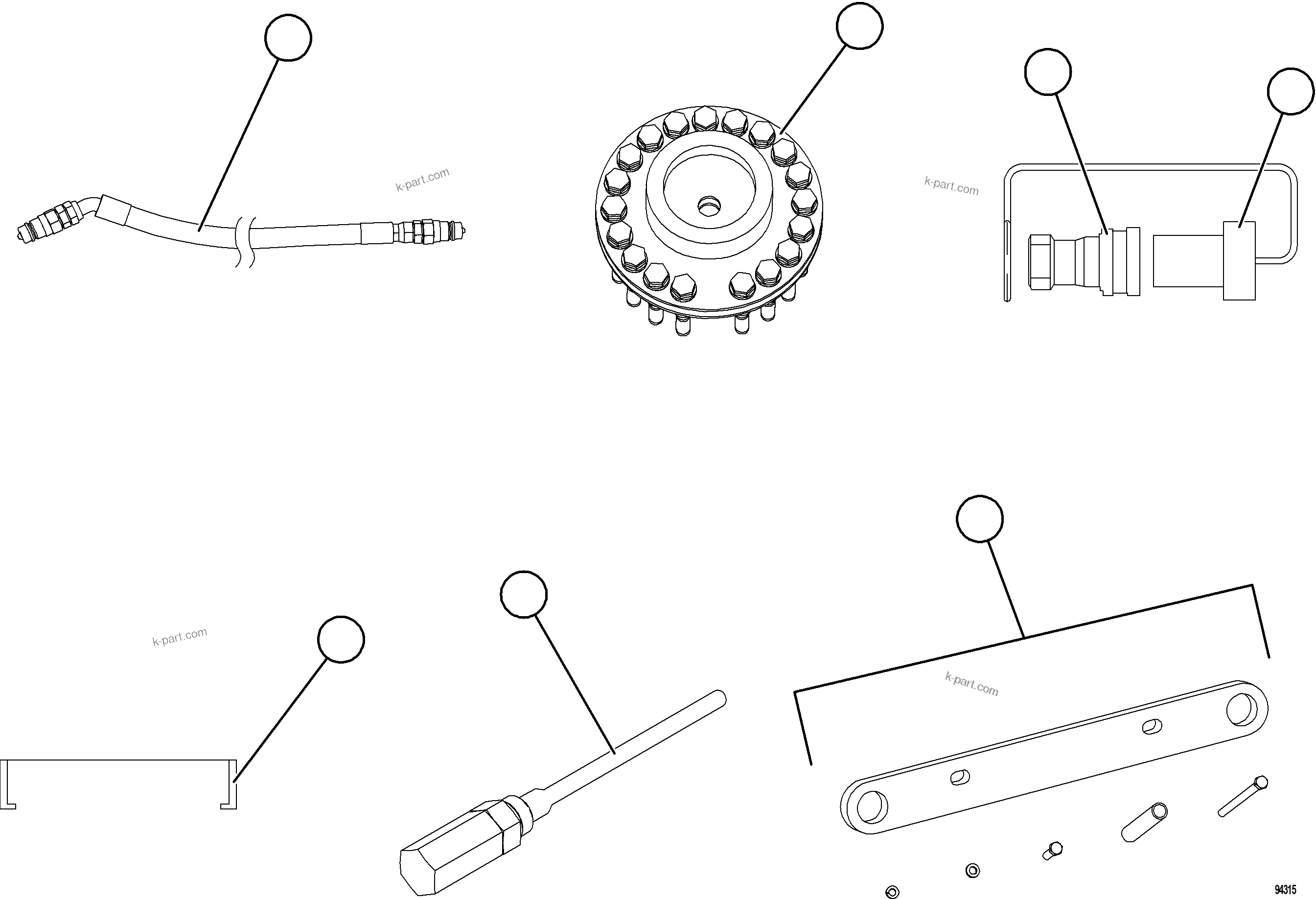 Komatsu parts book diagram for AFE77-CV 830E-5 S/N A50338,A50341 - A40345  KCH: SPECIAL TOOL GROUP    2/2