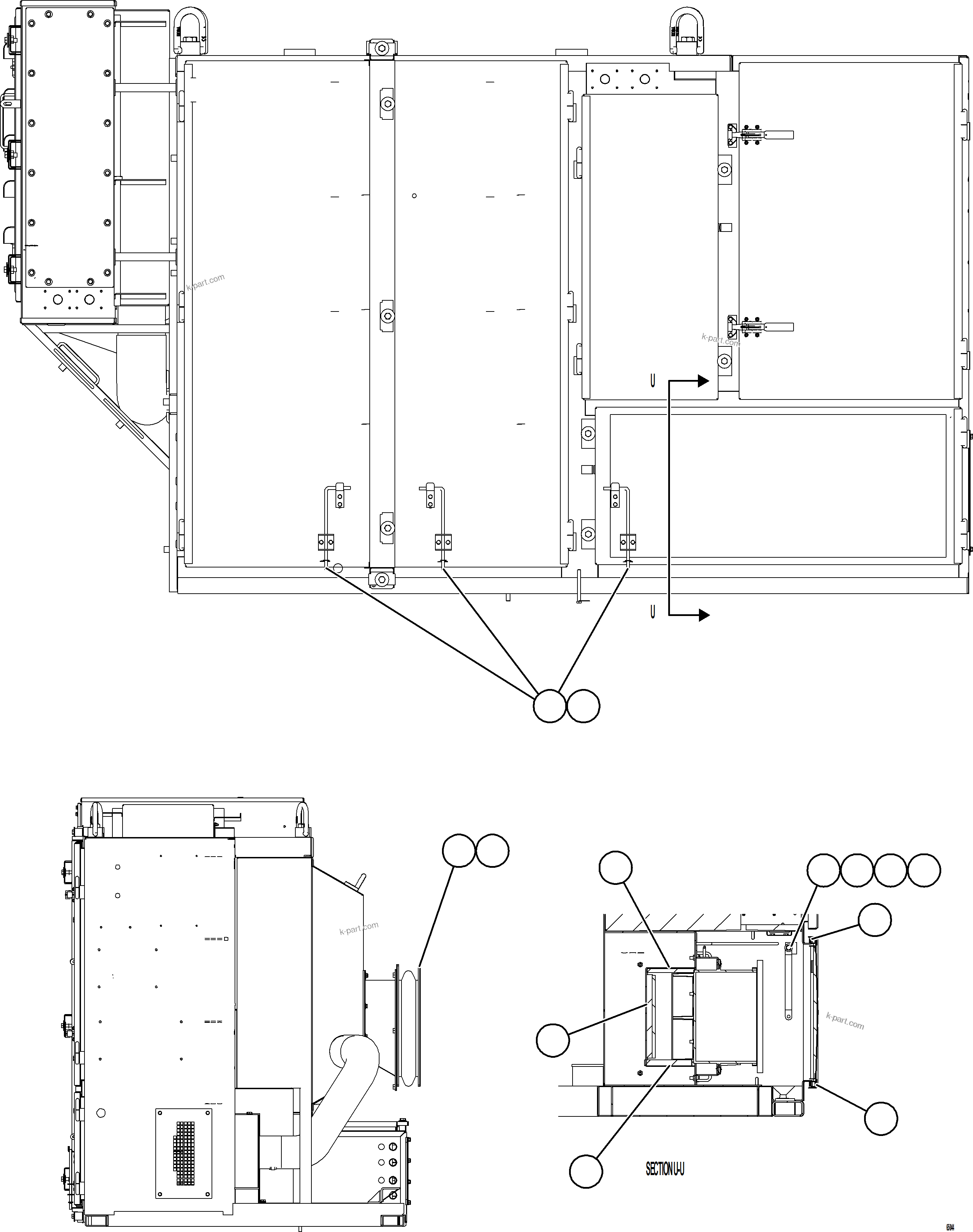 Komatsu parts book diagram for AFE77-CX 830E-5 S/N A50347 - A50348,A50355,A50362,A50368,A50370 - A50371  KBI: CONTROL CABINET    13/13