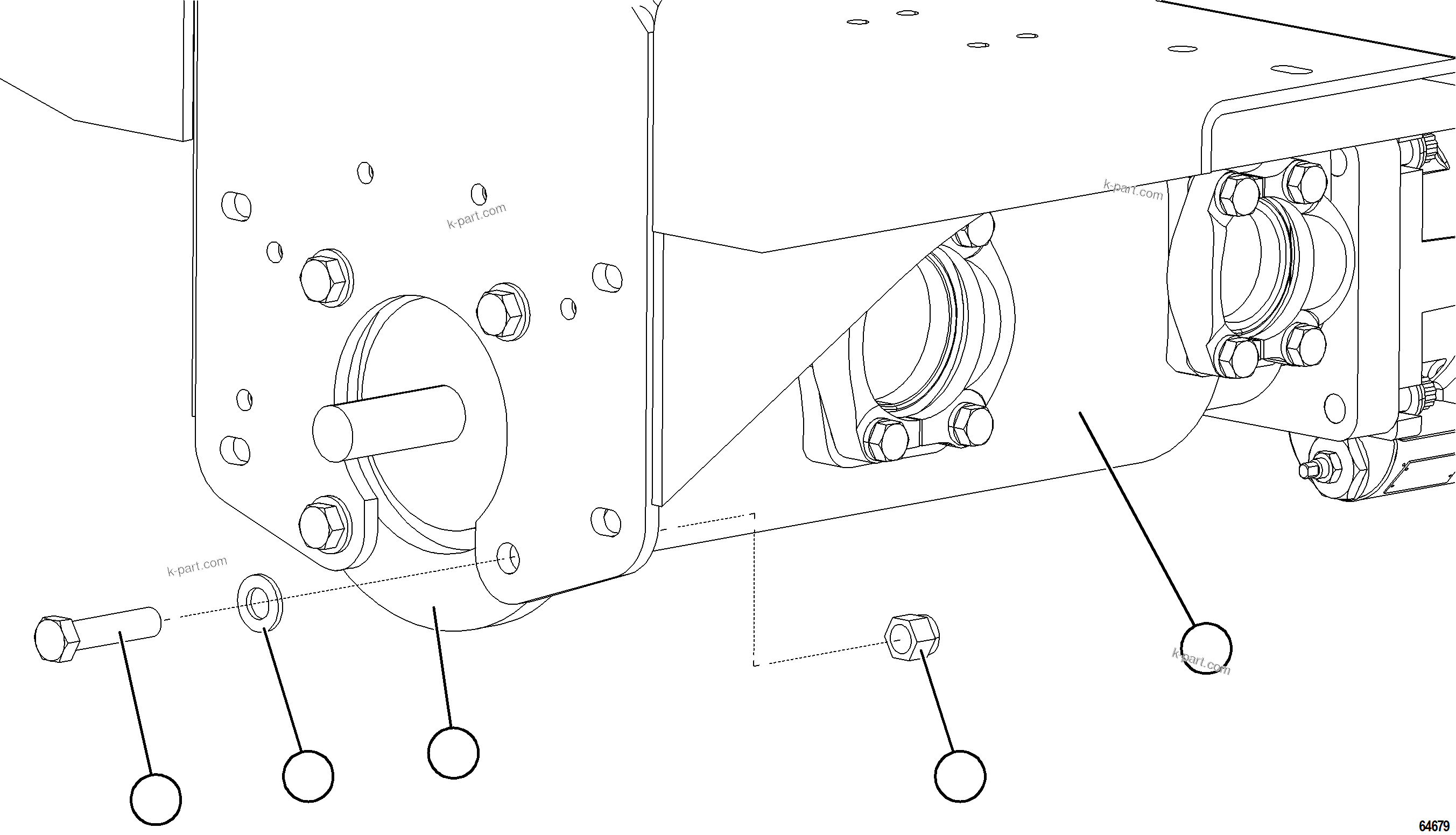 Komatsu parts book diagram for AFE77-CX 830E-5 S/N A50347 - A50348,A50355,A50362,A50368,A50370 - A50371  KBI: HOIST PUMP INSTALLATION