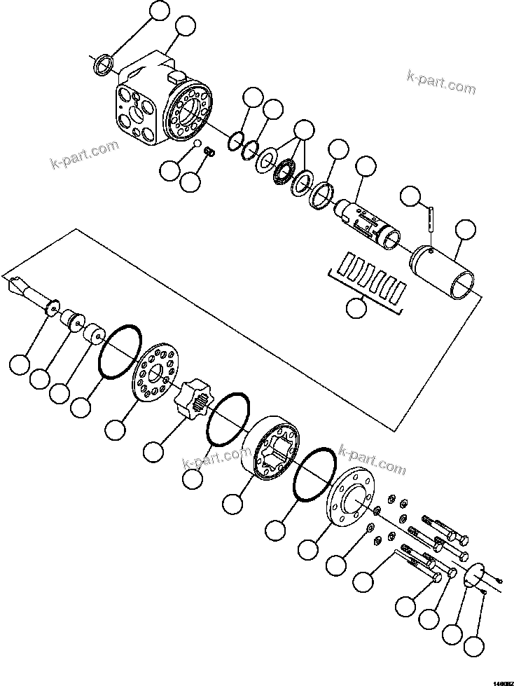 Komatsu parts book diagram for AFE77-CX 830E-5 S/N A50347 - A50348,A50355,A50362,A50368,A50370 - A50371  KBI: STEERING CONTROL UNIT