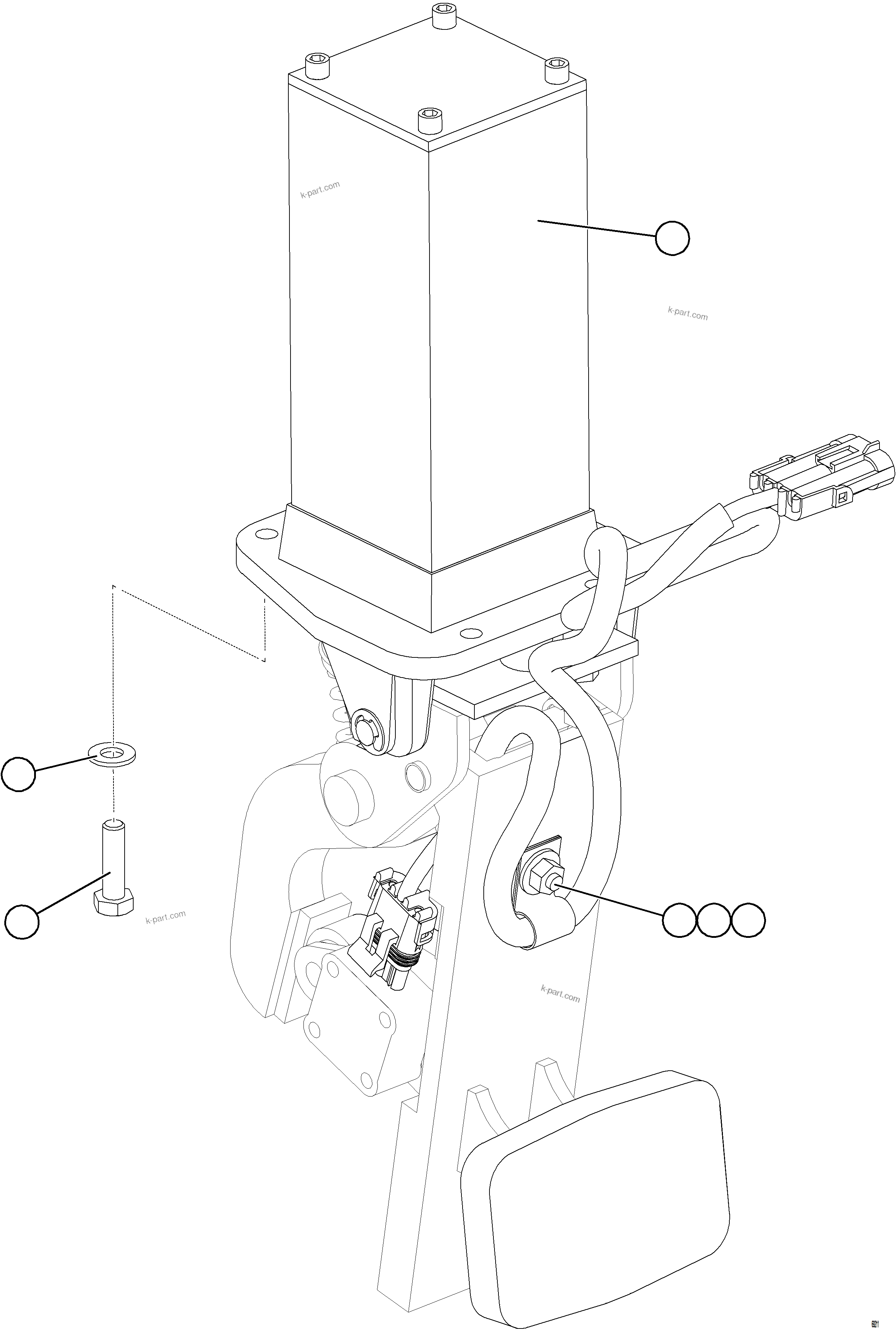Komatsu parts book diagram for AFE77-CX 830E-5 S/N A50347 - A50348,A50355,A50362,A50368,A50370 - A50371  KBI: BRAKE VALVE INSTALLATION