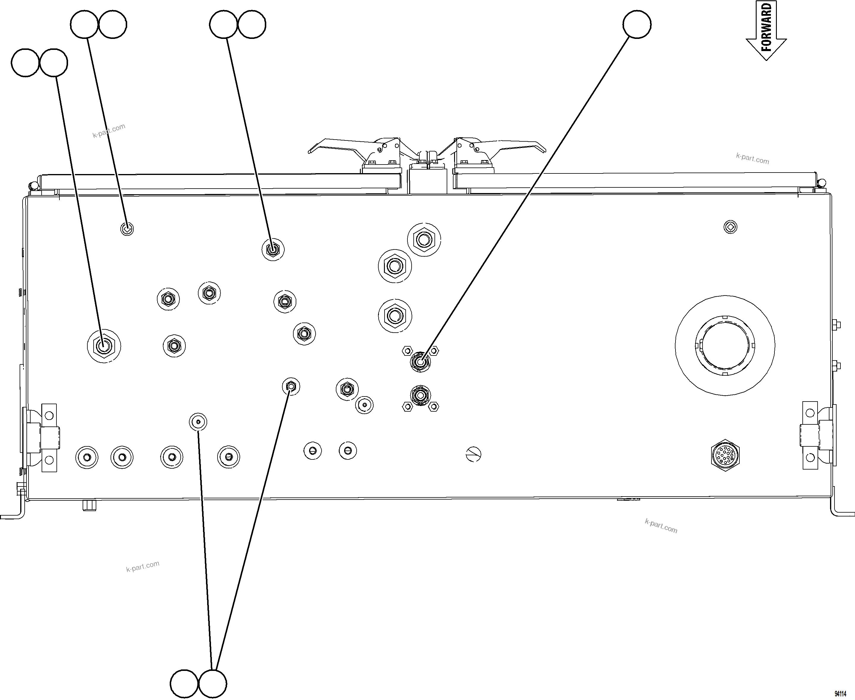 Komatsu parts book diagram for AFE77-CX 830E-5 S/N A50347 - A50348,A50355,A50362,A50368,A50370 - A50371  KBI: HYDRAULIC BRAKE CABINET STRUCTURE    2/2