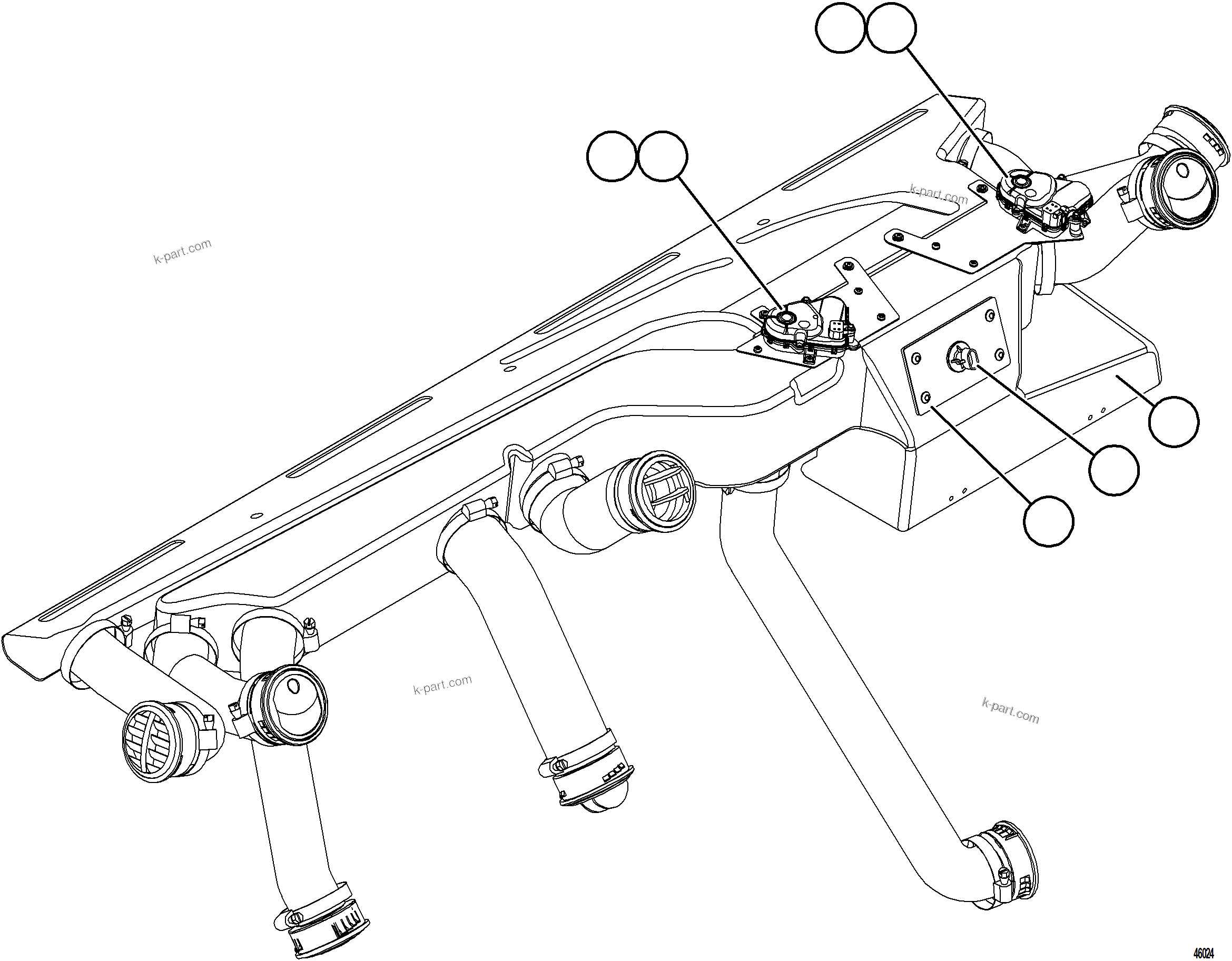 Komatsu parts book diagram for AFE77-CX 830E-5 S/N A50347 - A50348,A50355,A50362,A50368,A50370 - A50371  KBI: HVAC DUCT ASSEMBLY