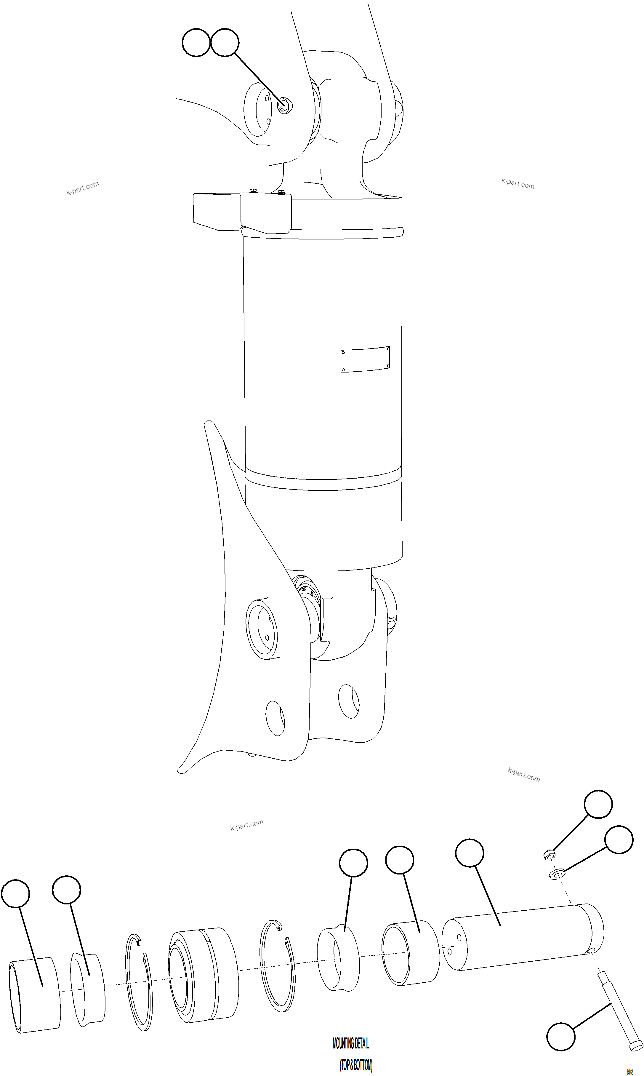Komatsu parts book diagram for AFE77-CX 830E-5 S/N A50347 - A50348,A50355,A50362,A50368,A50370 - A50371  KBI: REAR SUSPENSION INSTALLATION
