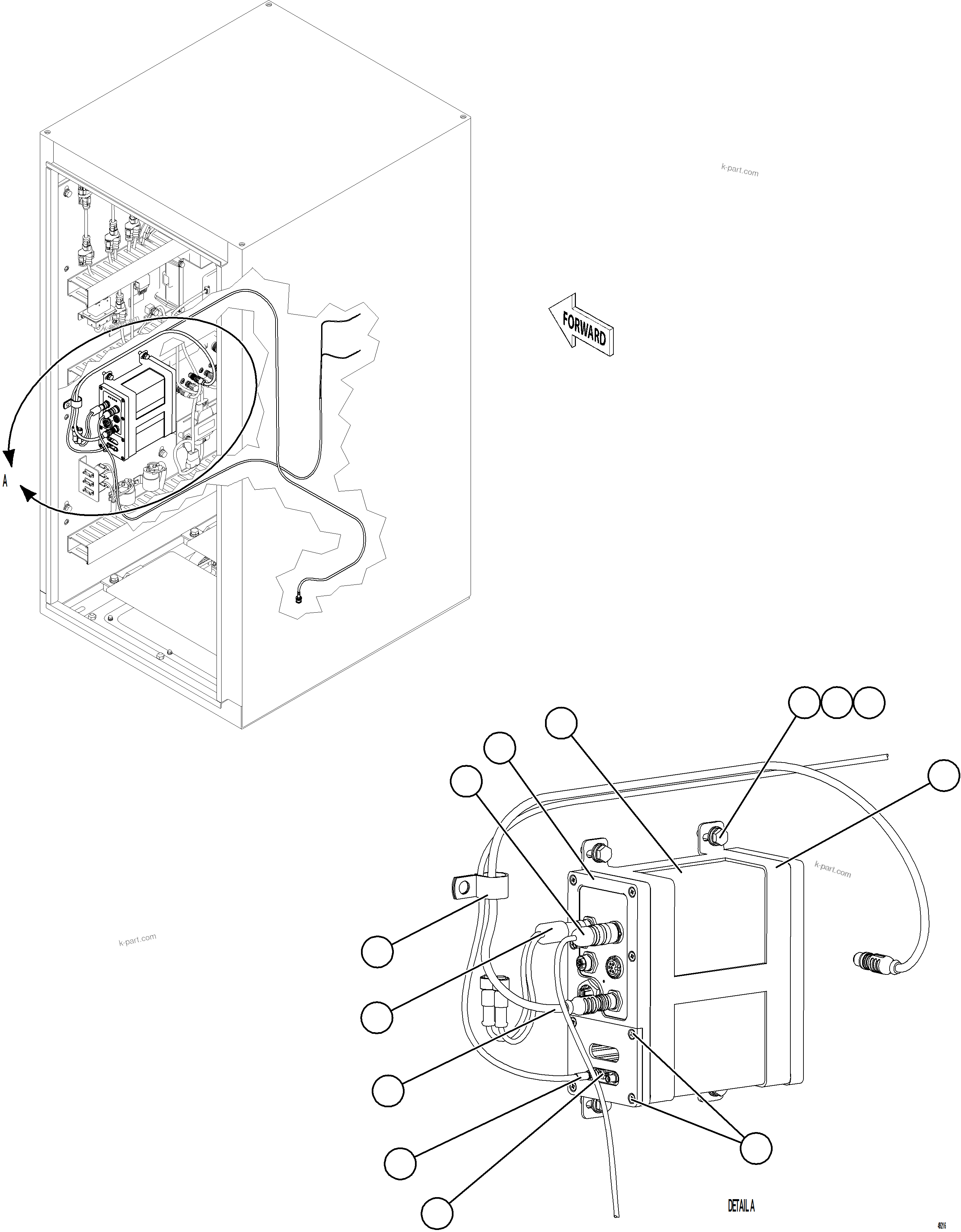 Komatsu parts book diagram for AFE77-CX 830E-5 S/N A50347 - A50348,A50355,A50362,A50368,A50370 - A50371  KBI: TIRE MONITOR MODULE