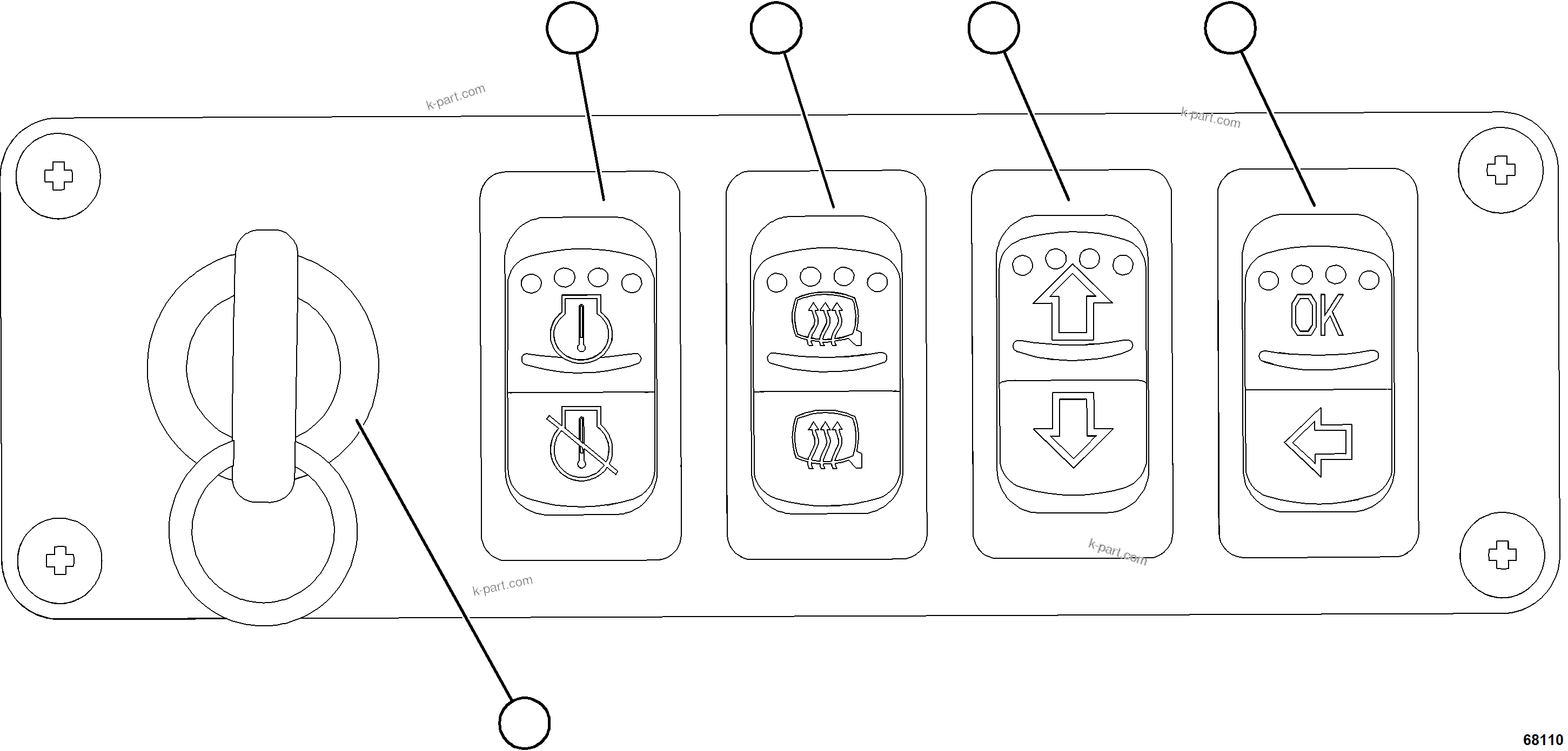 Komatsu parts book diagram for AFE78-AB 930E-5 S/N A40111, A40115 - A40116, A40121 - A40122  UNITED WAMBO: LOWER RH DASH SWITCHES