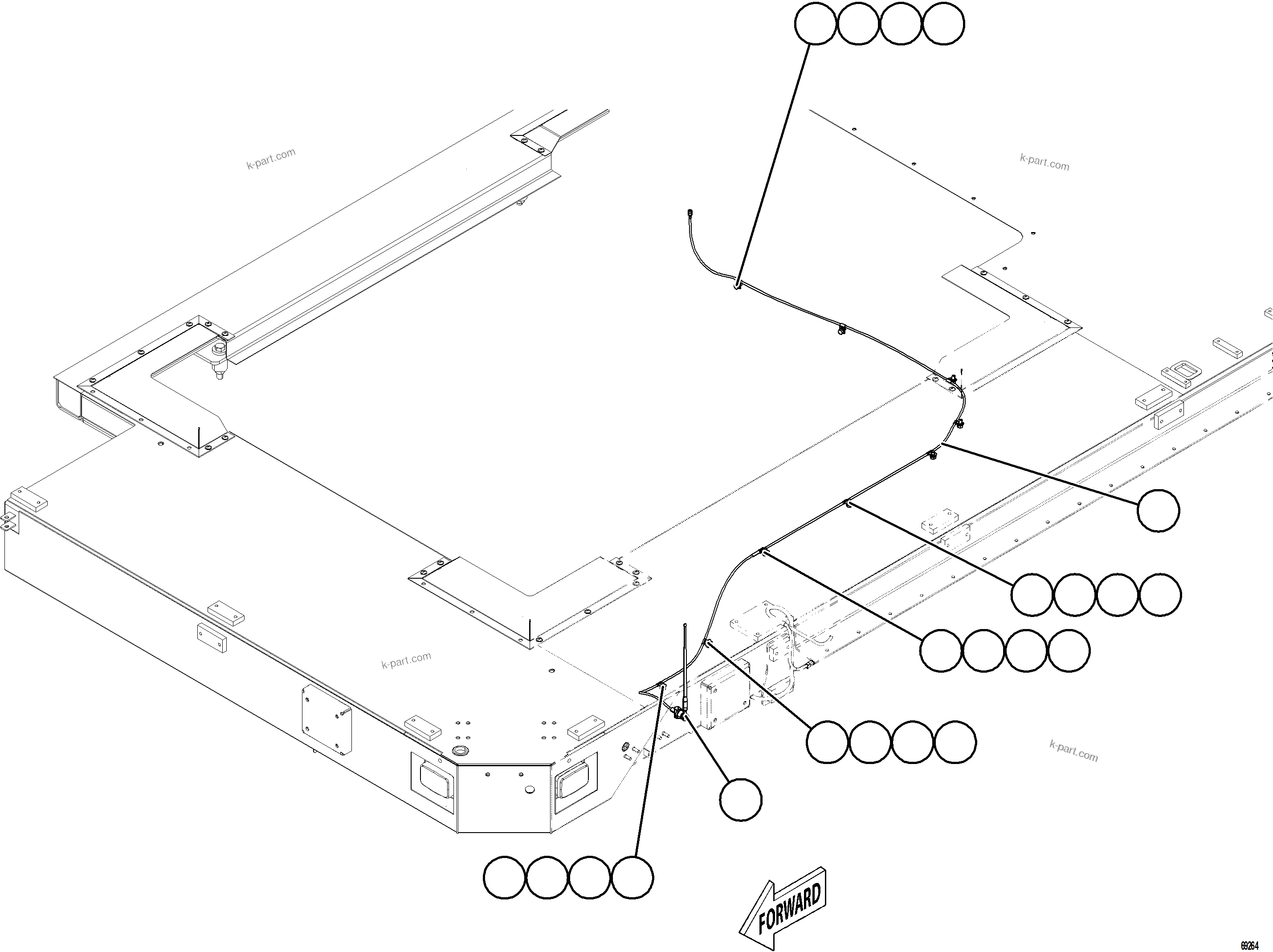 Komatsu parts book diagram for AFE78-AB 930E-5 S/N A40111, A40115 - A40116, A40121 - A40122  UNITED WAMBO: RADIO ANTENNA INSTALLATION