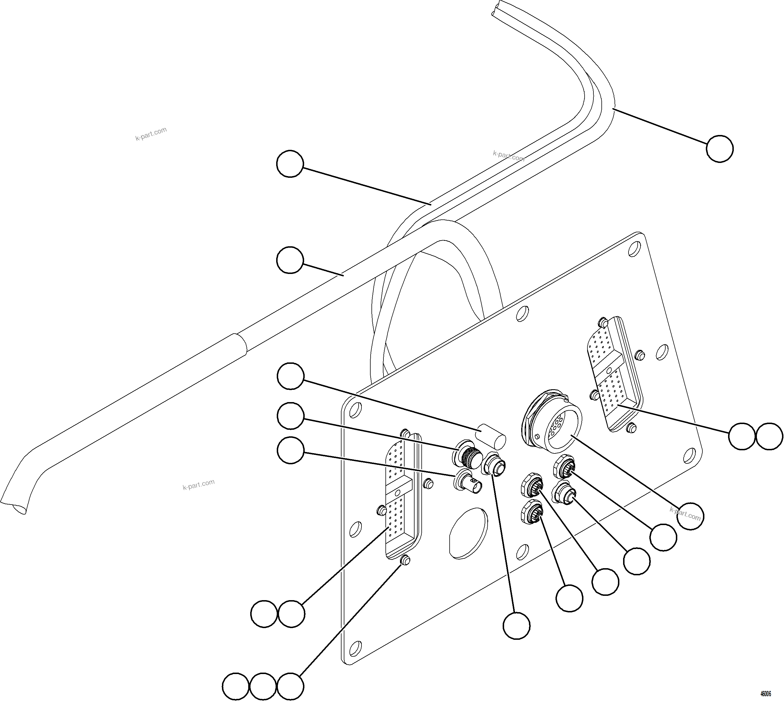 Komatsu parts book diagram for AFE78-AB 930E-5 S/N A40111, A40115 - A40116, A40121 - A40122  UNITED WAMBO: CAB EXTERNAL WIRING CONNECTOR PLATE
