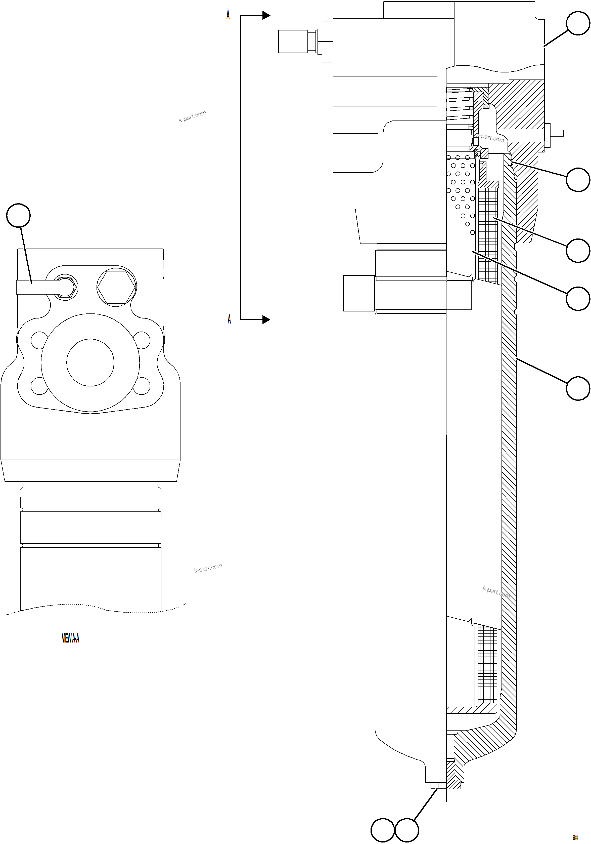 Komatsu parts book diagram for AFE78-AE 930E-5 S/N A40123 - A40124, A40126 - A40127  LOMAS BAYAS: STEERING FILTER ASSEMBLY    58F-60-40350