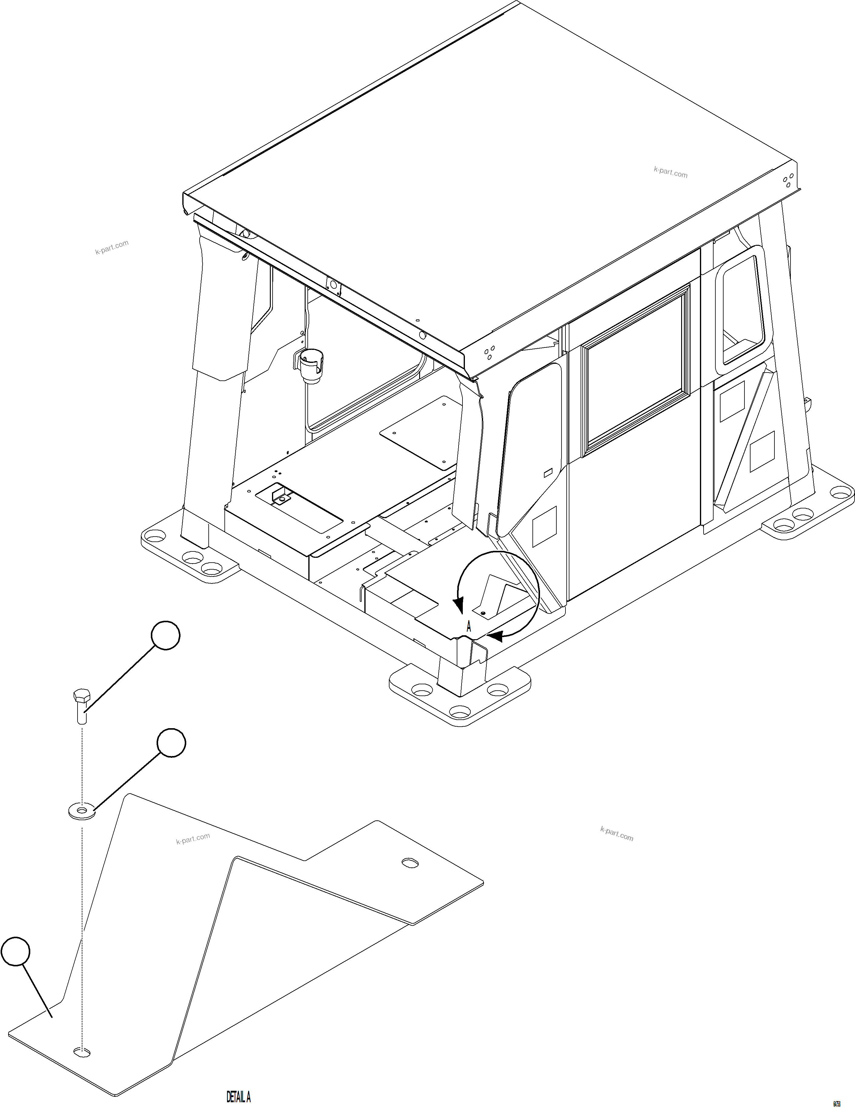 Komatsu parts book diagram for AFE78-AE 930E-5 S/N A40123 - A40124, A40126 - A40127  LOMAS BAYAS: CAB FOOTREST