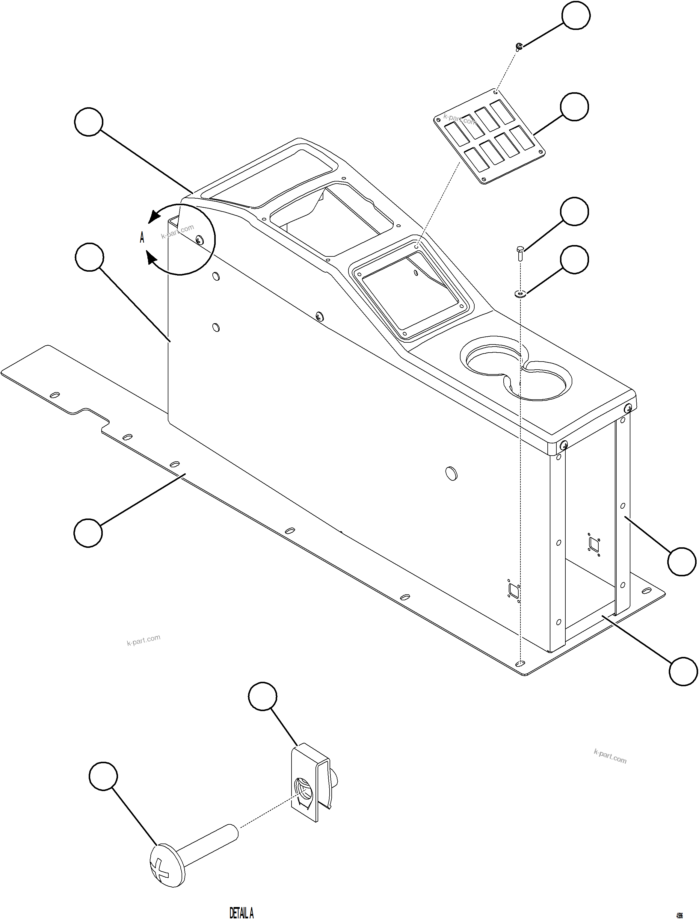Komatsu parts book diagram for AFE78-AE 930E-5 S/N A40123 - A40124, A40126 - A40127  LOMAS BAYAS: CENTER CONSOLE MODULE - STRUCTURAL