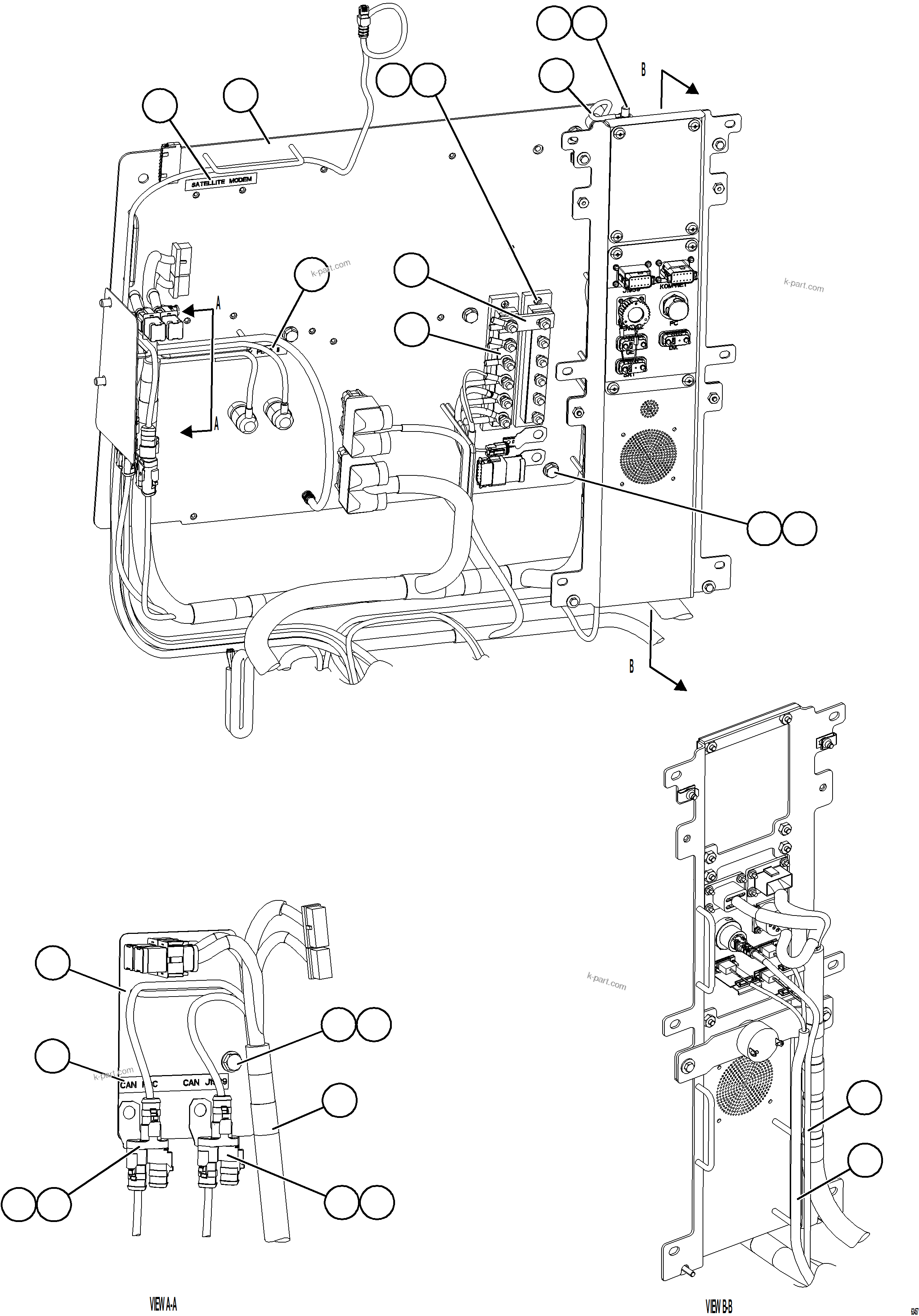 Komatsu parts book diagram for AFE78-AE 930E-5 S/N A40123 - A40124, A40126 - A40127  LOMAS BAYAS: CAB ELECTRICAL - BACK WALL    2/2