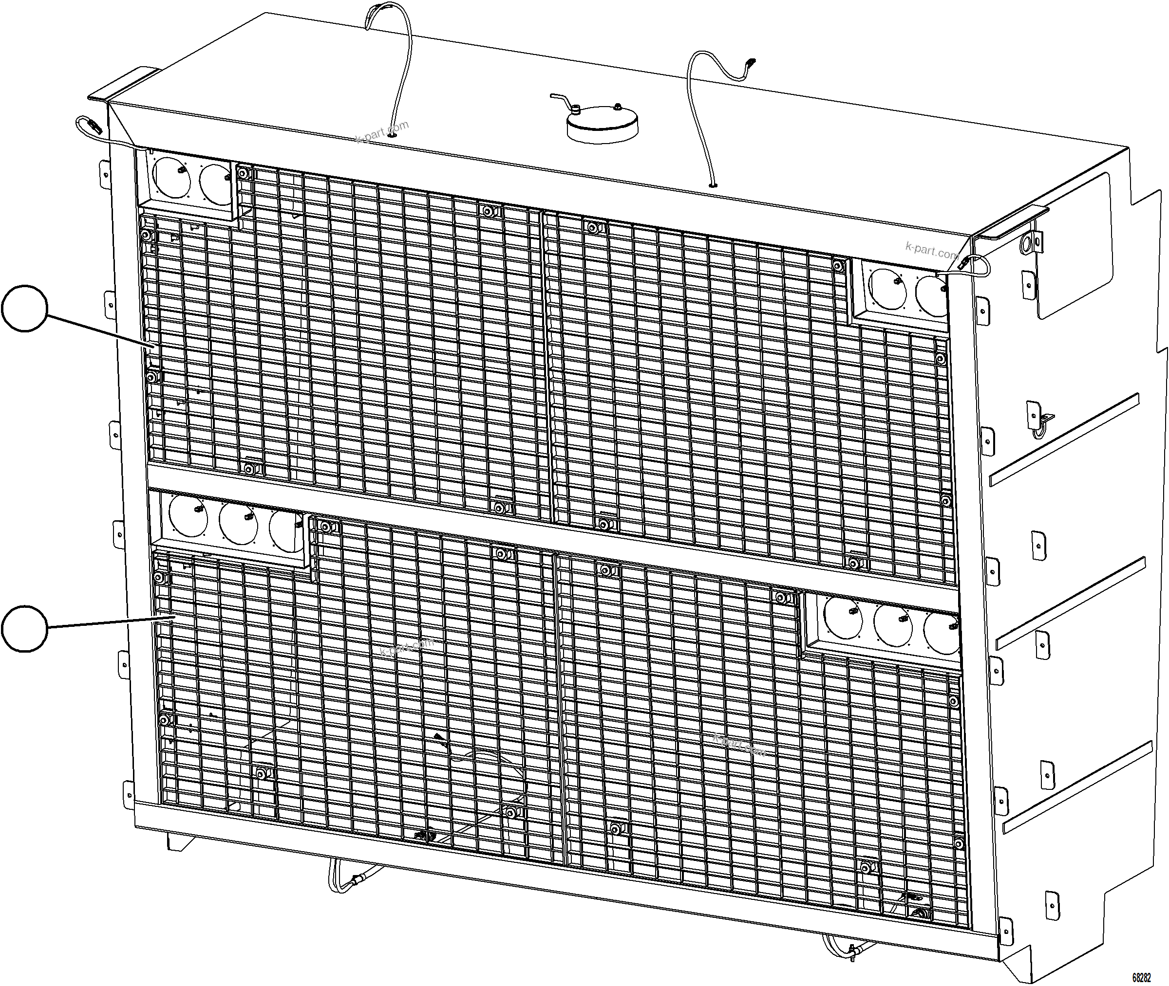 Komatsu parts book diagram for AFE78-AE 930E-5 S/N A40123 - A40124, A40126 - A40127  LOMAS BAYAS: GRILLE INSERTS