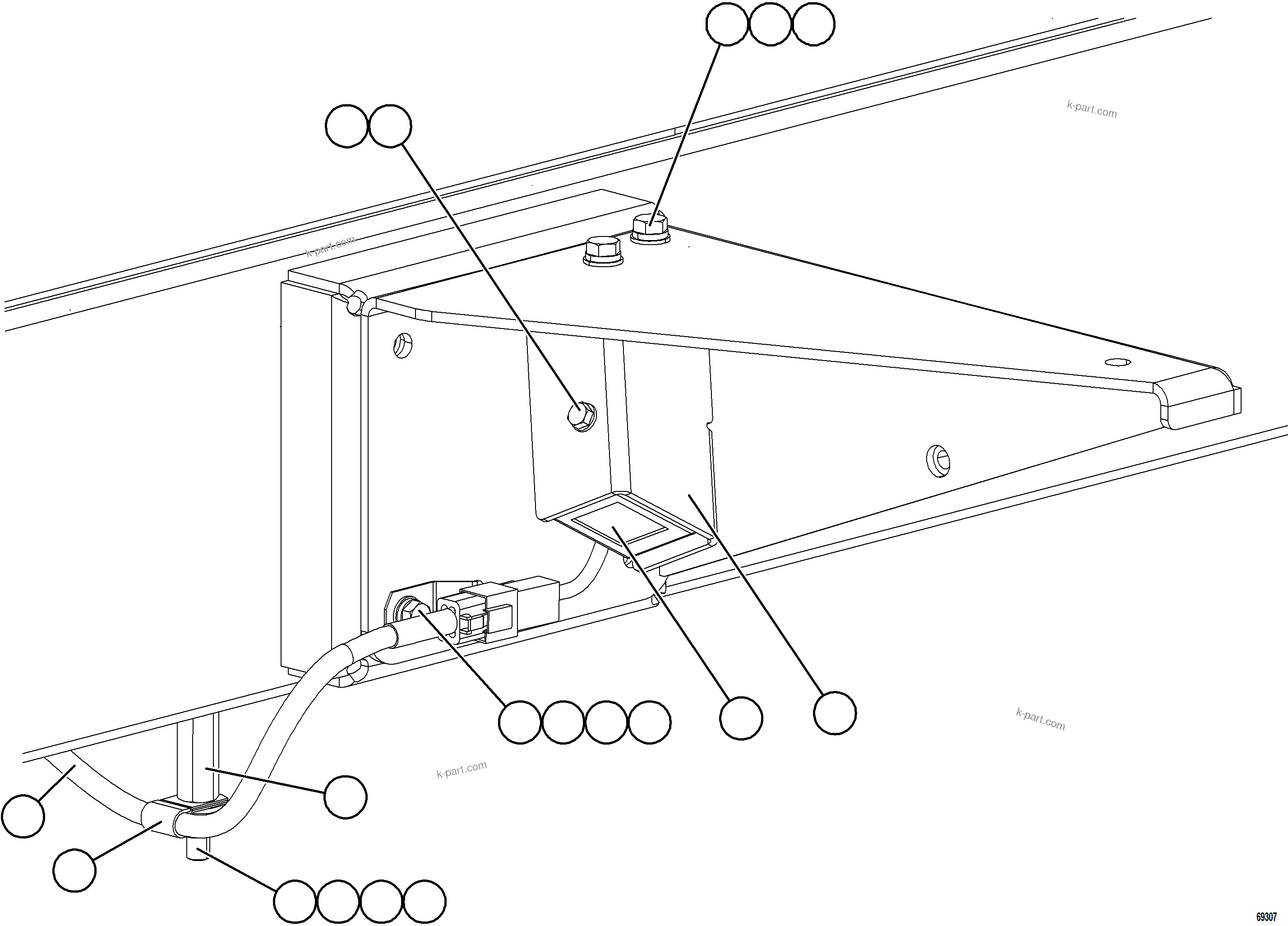 Komatsu parts book diagram for AFE78-AE 930E-5 S/N A40123 - A40124, A40126 - A40127  LOMAS BAYAS: KOMVISION CAMERA INSTALLATION - RIGHT
