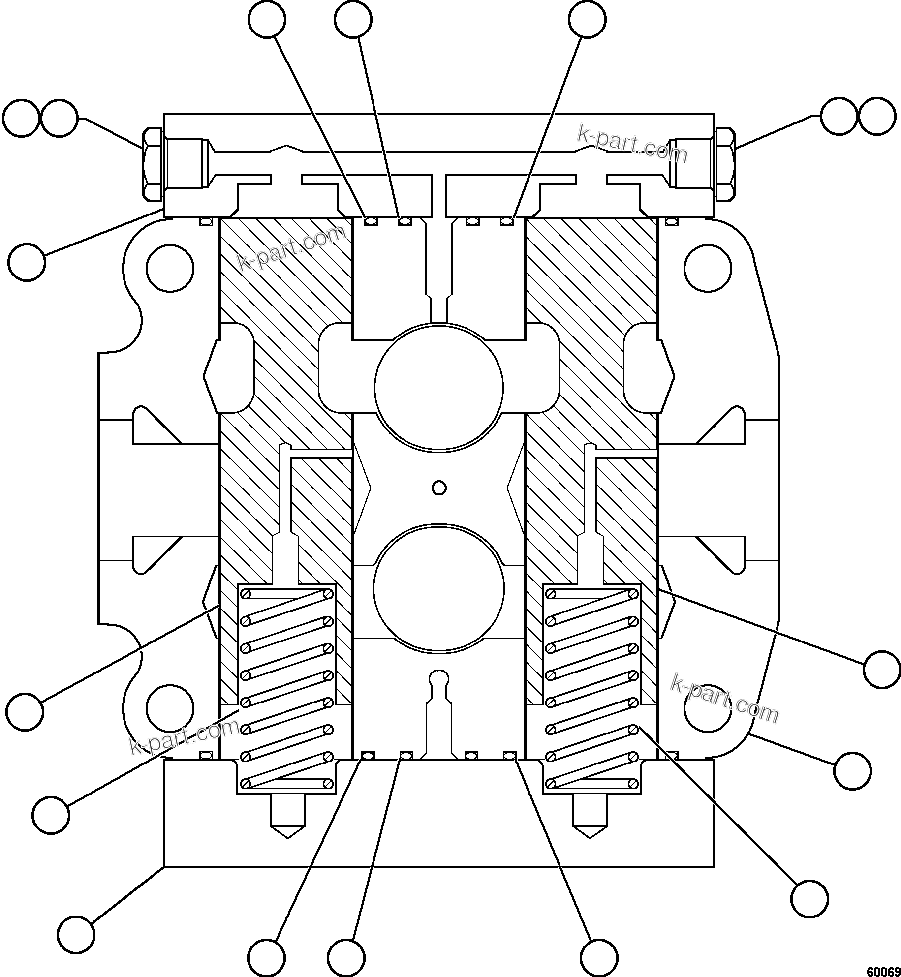Komatsu parts book diagram for AFE78-AF 930E-5 S/N A40128 - A40129  LOMAS BAYAS: SPOOL SECTION ASSEMBLY - TANK    BF3050