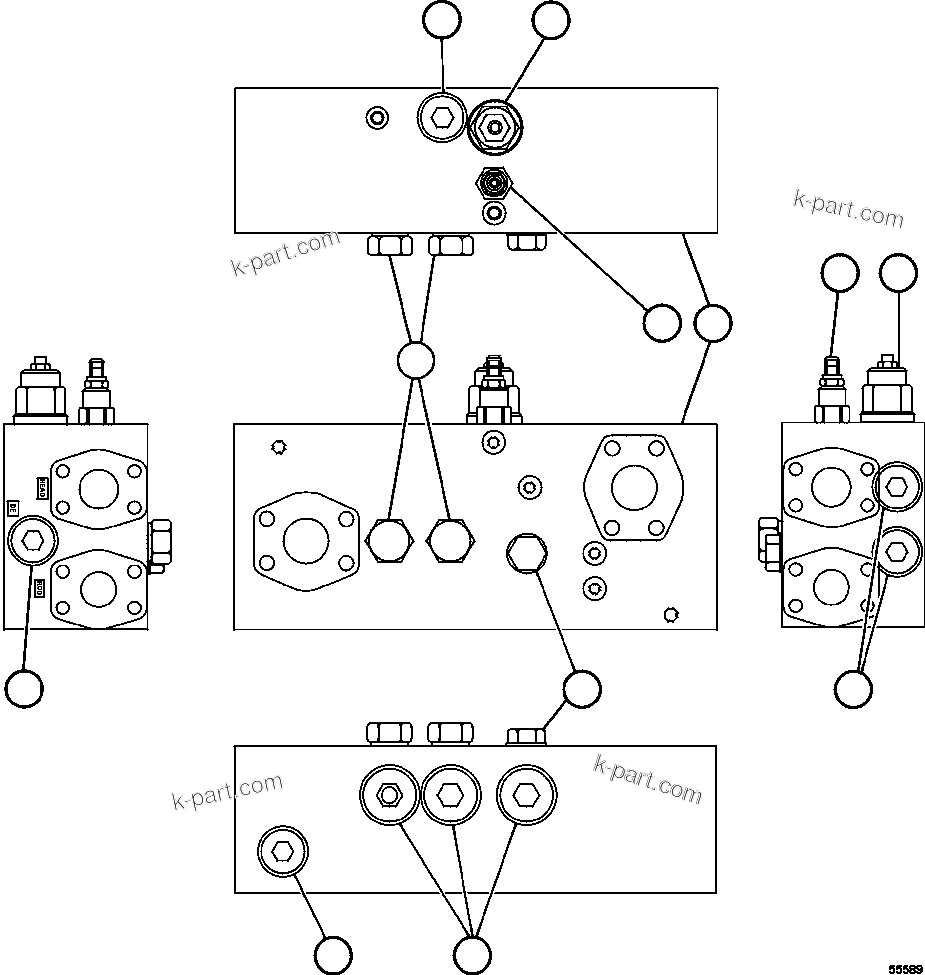 Komatsu parts book diagram for AFE78-AF 930E-5 S/N A40128 - A40129  LOMAS BAYAS: OVERCENTER VALVE ASSEMBLY    PC0522