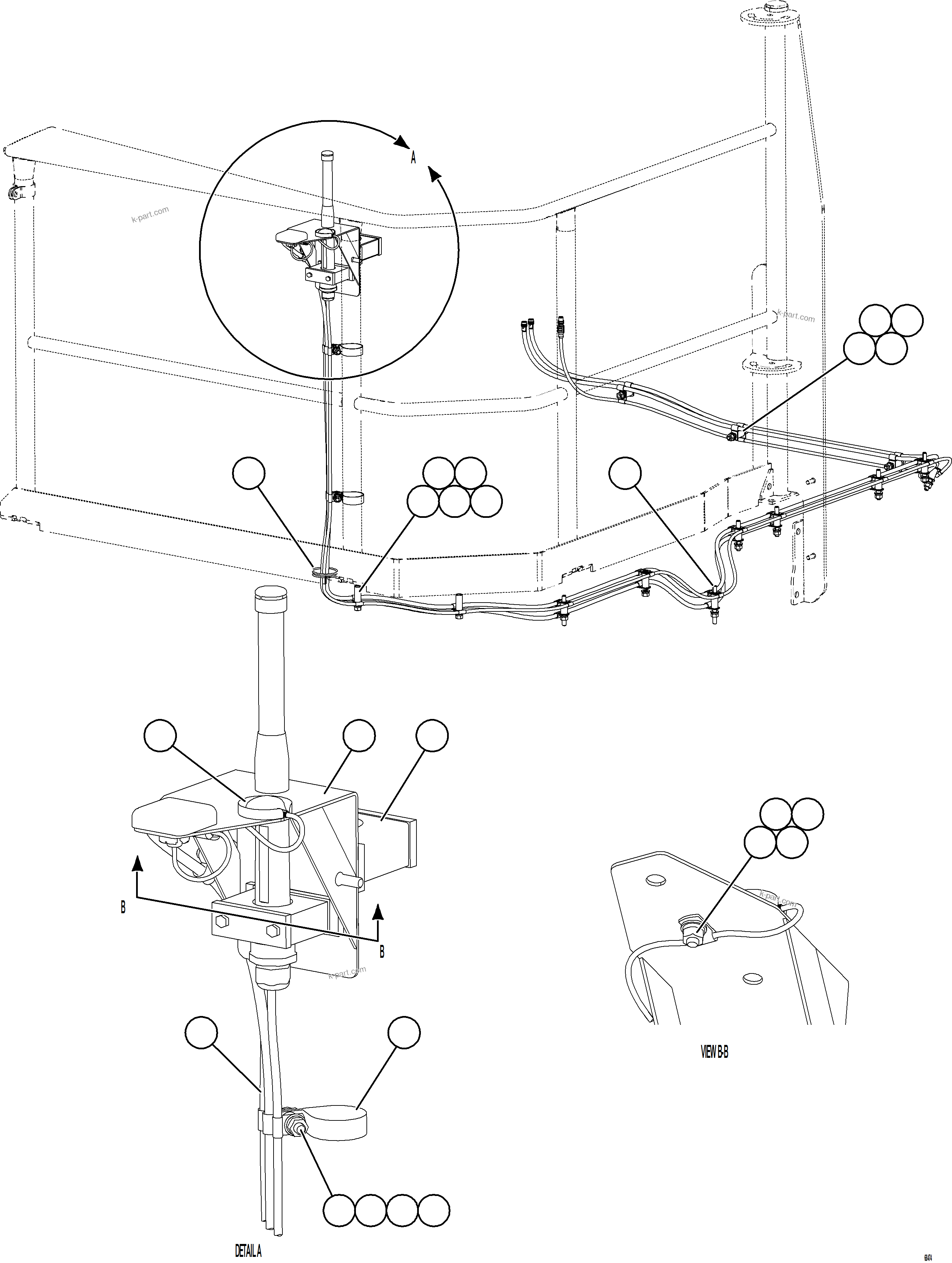 Komatsu parts book diagram for AFE78-AF 930E-5 S/N A40128 - A40129  LOMAS BAYAS: KOMTRAX PLUS ANTENNA INSTALLATION
