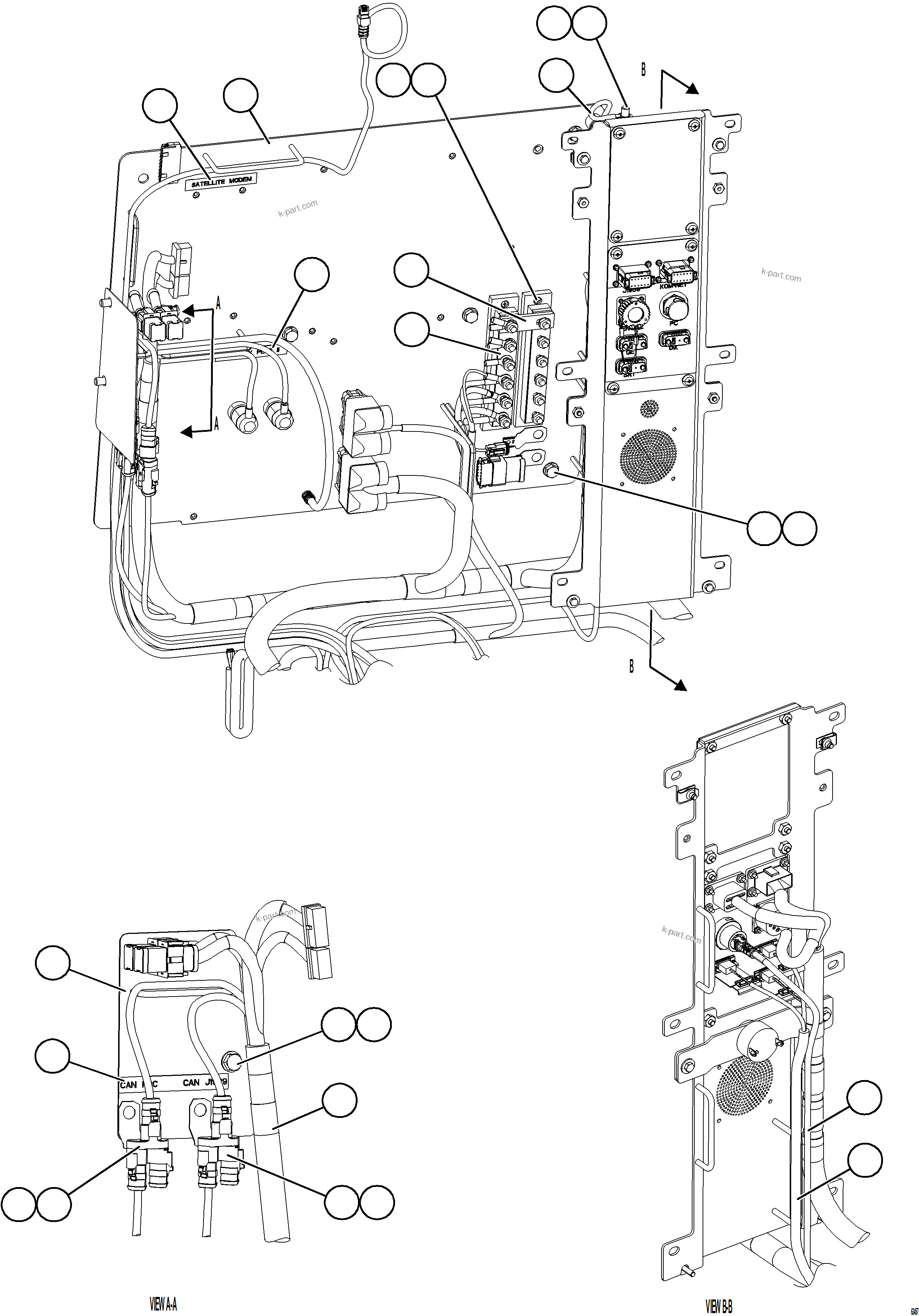 Komatsu parts book diagram for AFE78-AF 930E-5 S/N A40128 - A40129  LOMAS BAYAS: CAB ELECTRICAL - BACK WALL    2/2