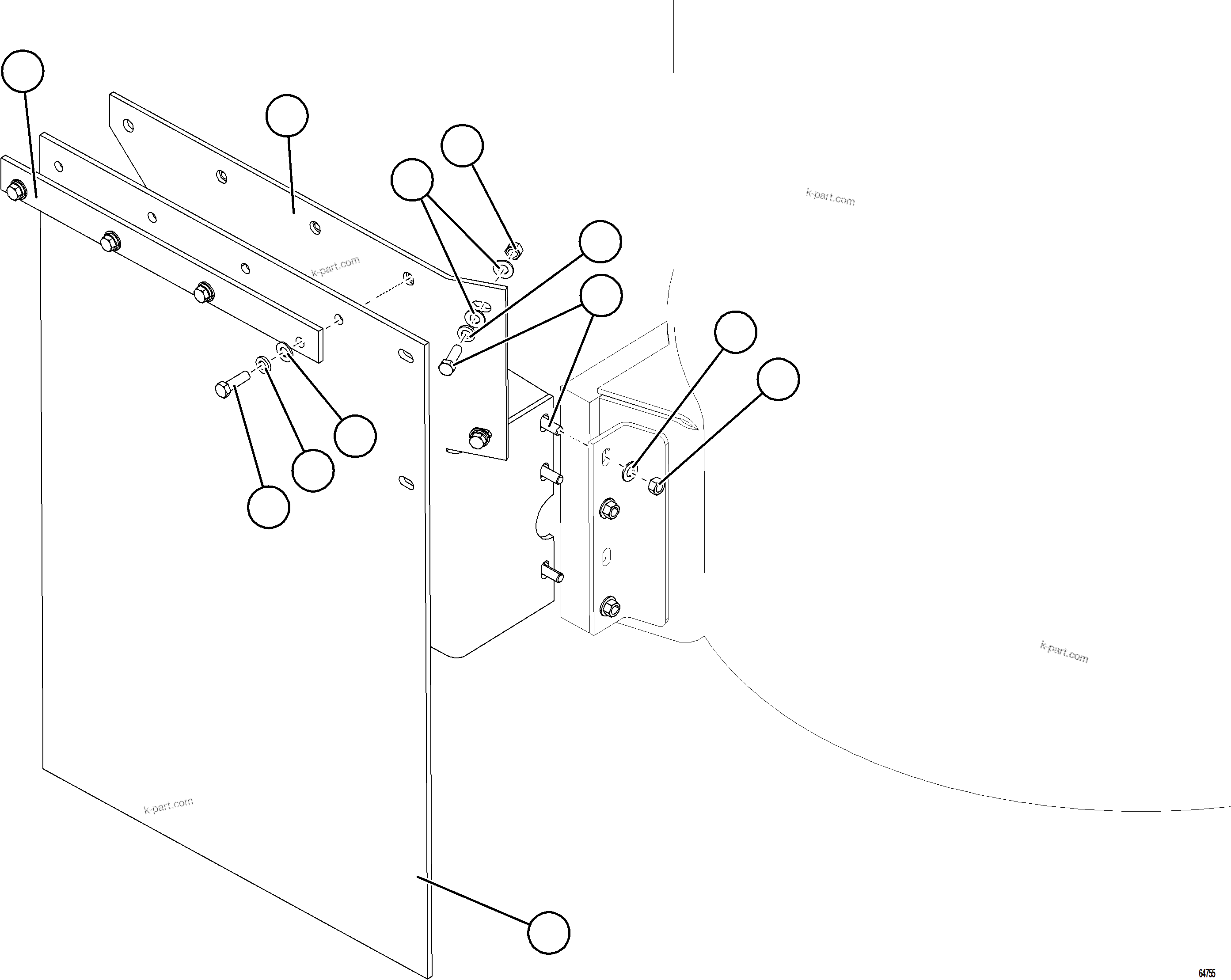 Komatsu parts book diagram for AFE78-AF 930E-5 S/N A40128 - A40129  LOMAS BAYAS: HYDRAULIC TANK MUD FLAPS (STANDARD)