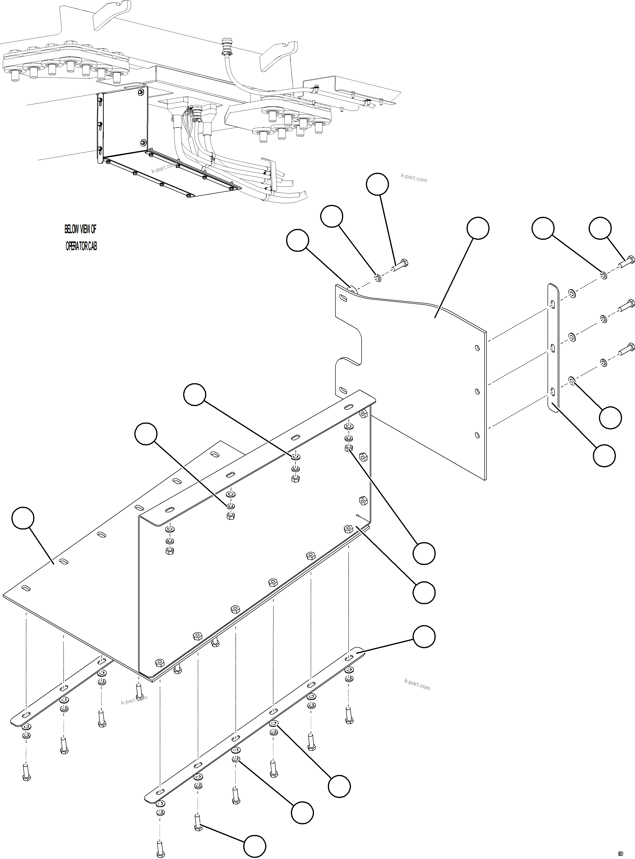 Komatsu parts book diagram for AFE78-AF 930E-5 S/N A40128 - A40129  LOMAS BAYAS: CAB CONNECTOR MUD FLAPS