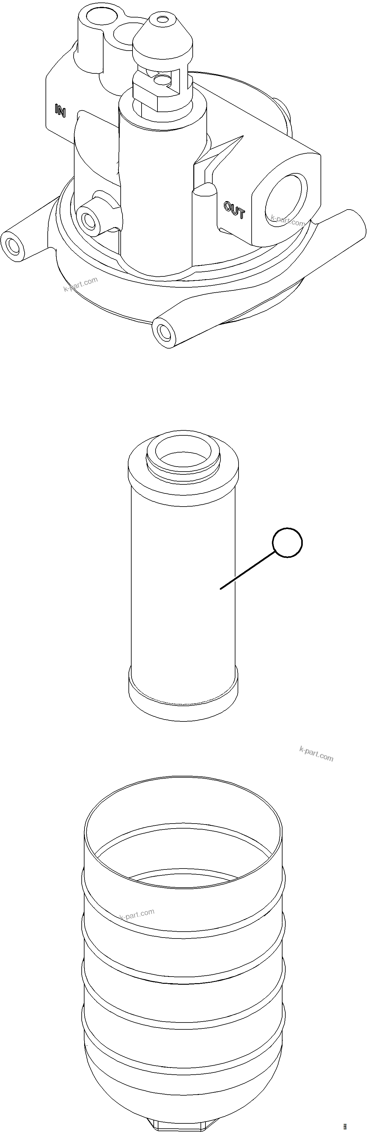 Komatsu parts book diagram for AFE78-AF 930E-5 S/N A40128 - A40129  LOMAS BAYAS: AUTO LUBE FILTER ASSEMBLY    58F-90-00620