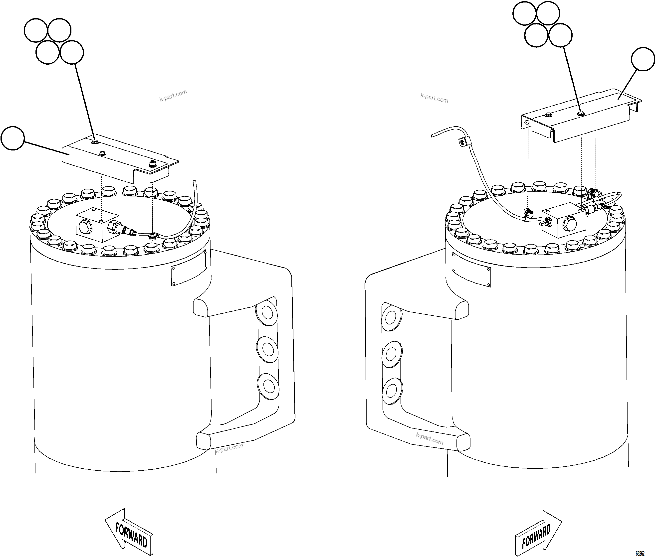 Komatsu parts book diagram for AFE78-AH 930E-5 S/N A40131 - A40132  THEISS: PLM PRESSURE SENSOR - FRONT SUSPENSIONS    1/2