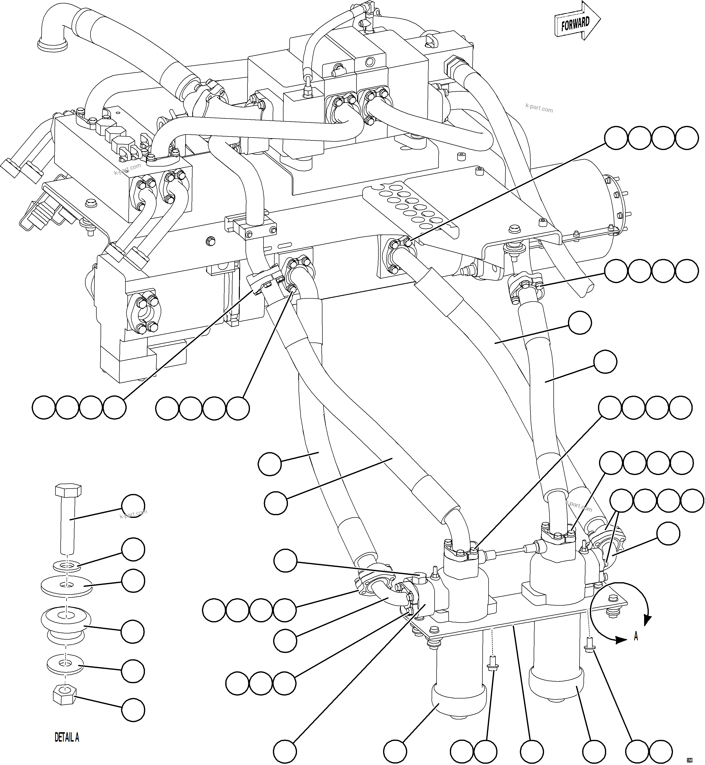 Komatsu parts book diagram for AFE78-AH 930E-5 S/N A40131 - A40132  THEISS: HOIST FILTER PIPING & INSTALLATION