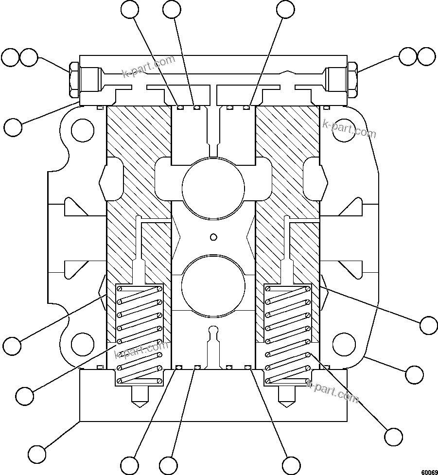 Komatsu parts book diagram for AFE78-AH 930E-5 S/N A40131 - A40132  THEISS: SPOOL SECTION ASSEMBLY - TANK    BF3050