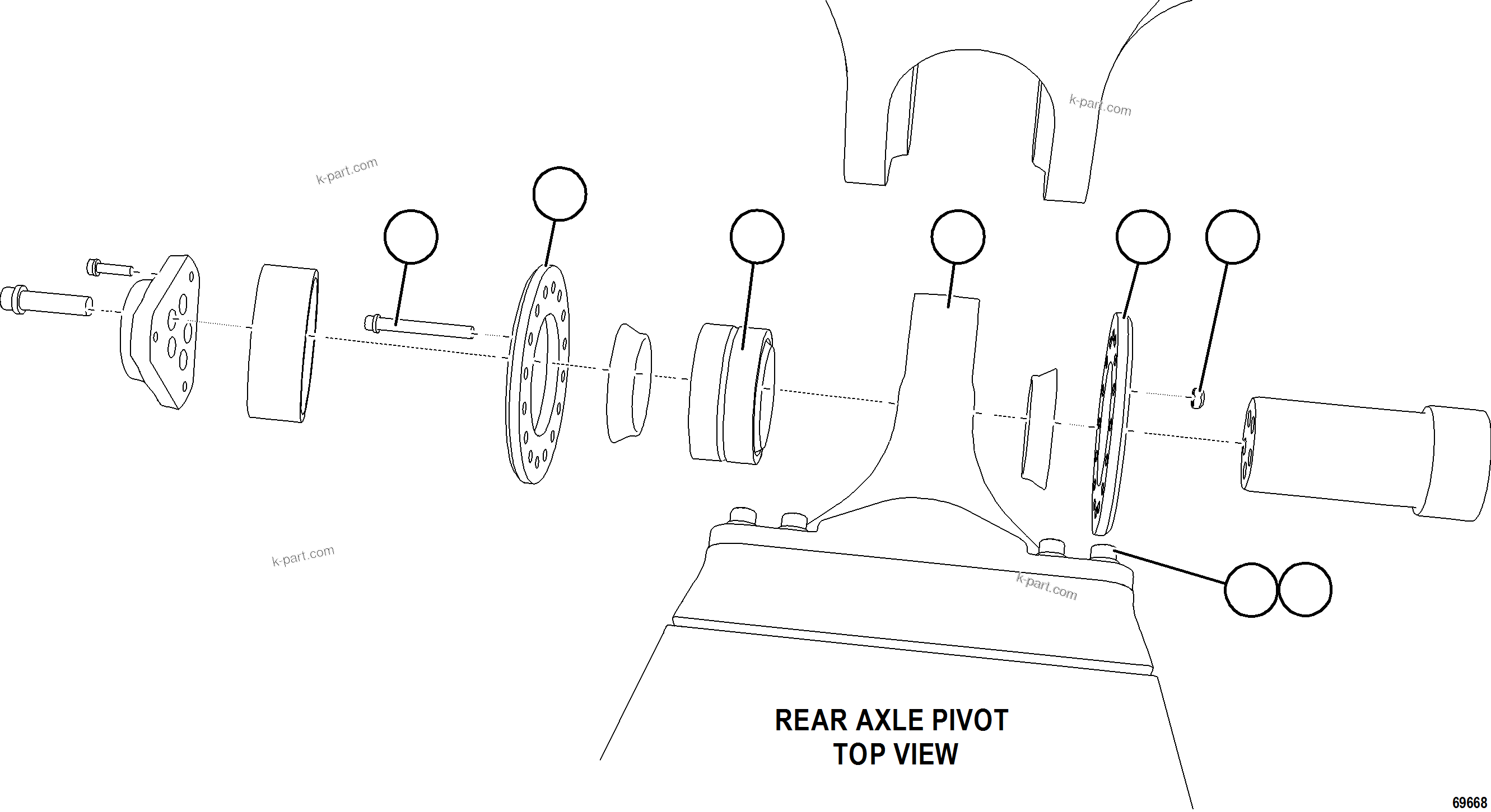 Komatsu parts book diagram for AFE78-AH 930E-5 S/N A40131 - A40132  THEISS: PIVOT EYE ASSEMBLY INSTALLATION