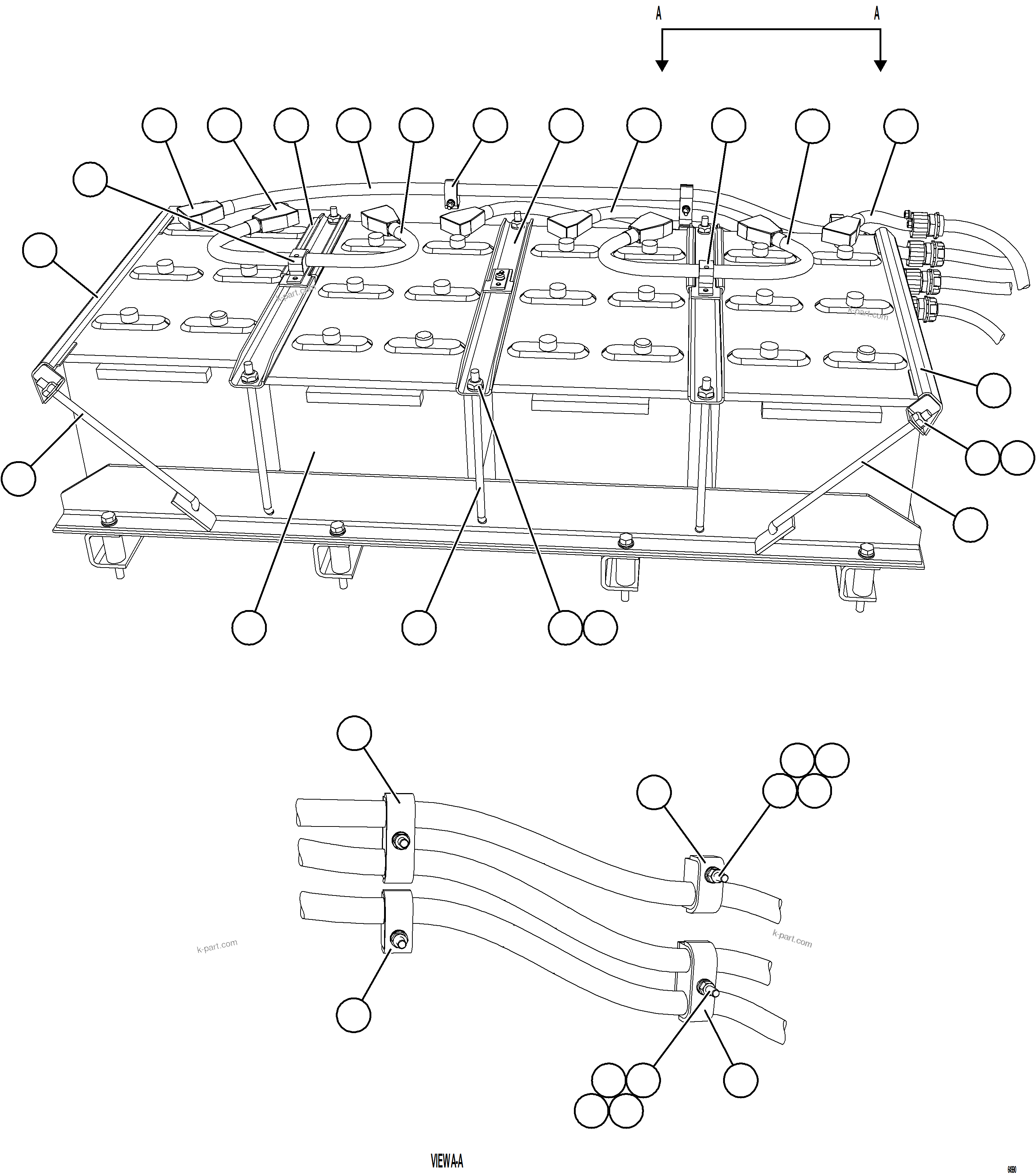 Komatsu parts book diagram for AFE78-AJ 930E-5 S/N A40133 - A40134  MARIGOLD: BATTERY BOX ASSEMBLY    4/7    58F-54-20972