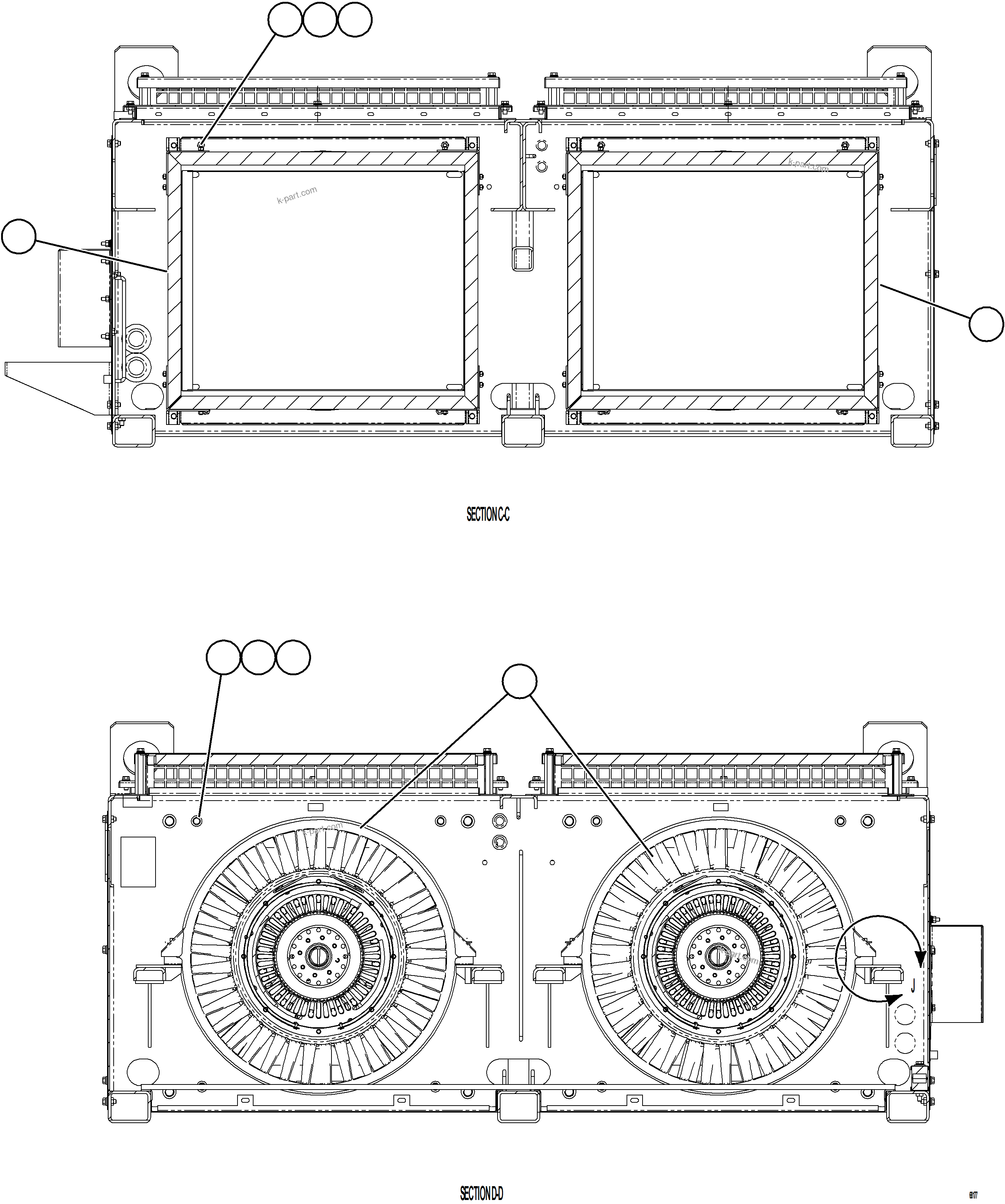 Komatsu parts book diagram for AFE78-AJ 930E-5 S/N A40133 - A40134  MARIGOLD: RETARDING GRID    4/6    58F-06-03102