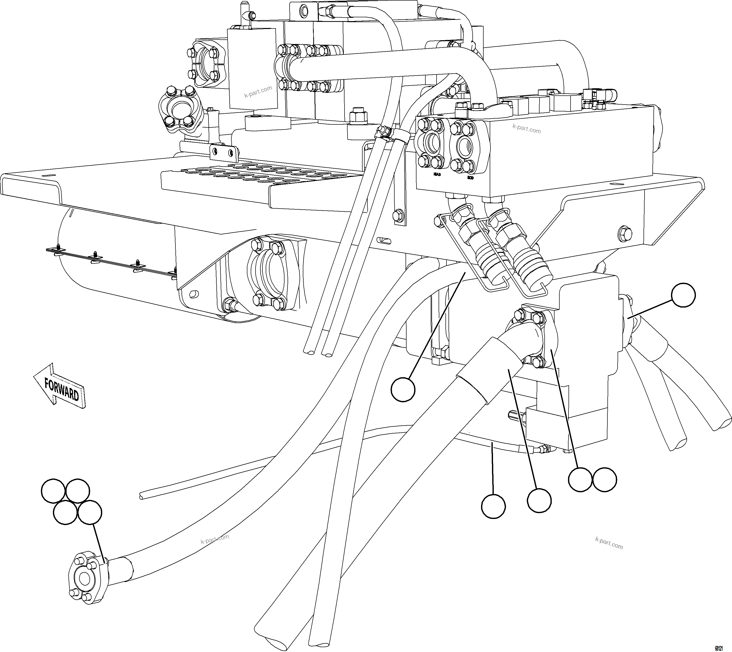 Komatsu parts book diagram for AFE78-AJ 930E-5 S/N A40133 - A40134  MARIGOLD: HYDRAULIC TANK PIPING - STEERING CIRCUIT    1/2