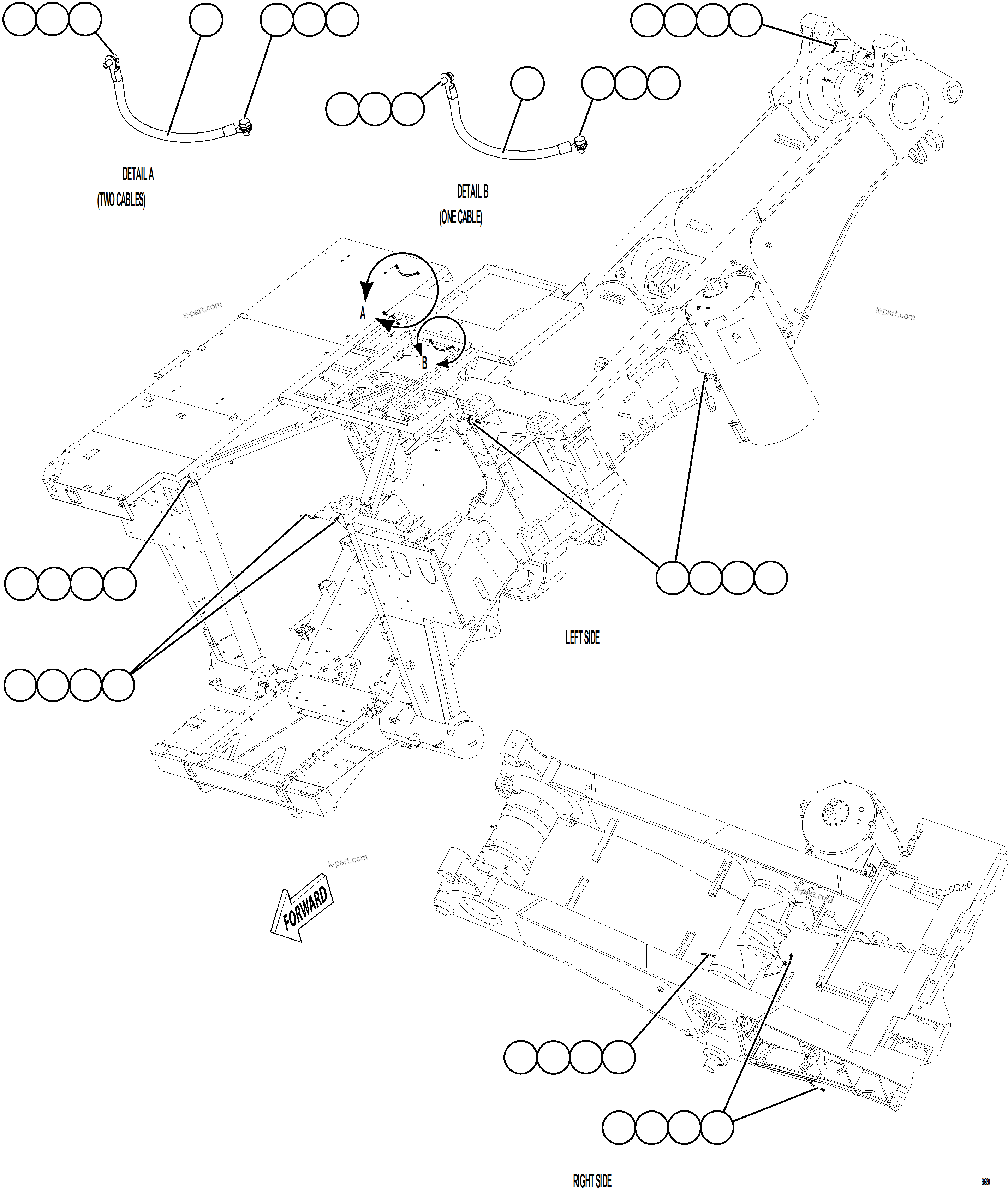 Komatsu parts book diagram for AFE78-AJ 930E-5 S/N A40133 - A40134  MARIGOLD: FRAME GROUND WIRING