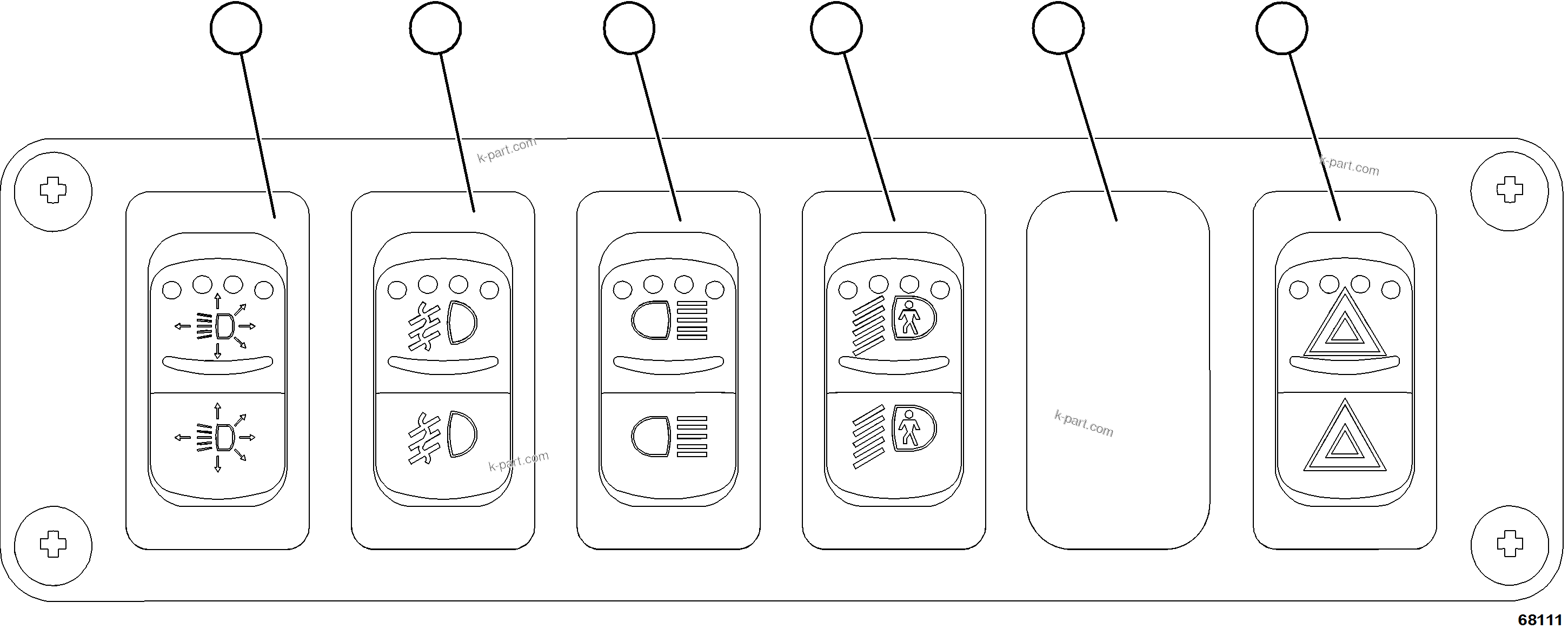 Komatsu parts book diagram for AFE78-AJ 930E-5 S/N A40133 - A40134  MARIGOLD: LOWER LH DASH SWITCHES