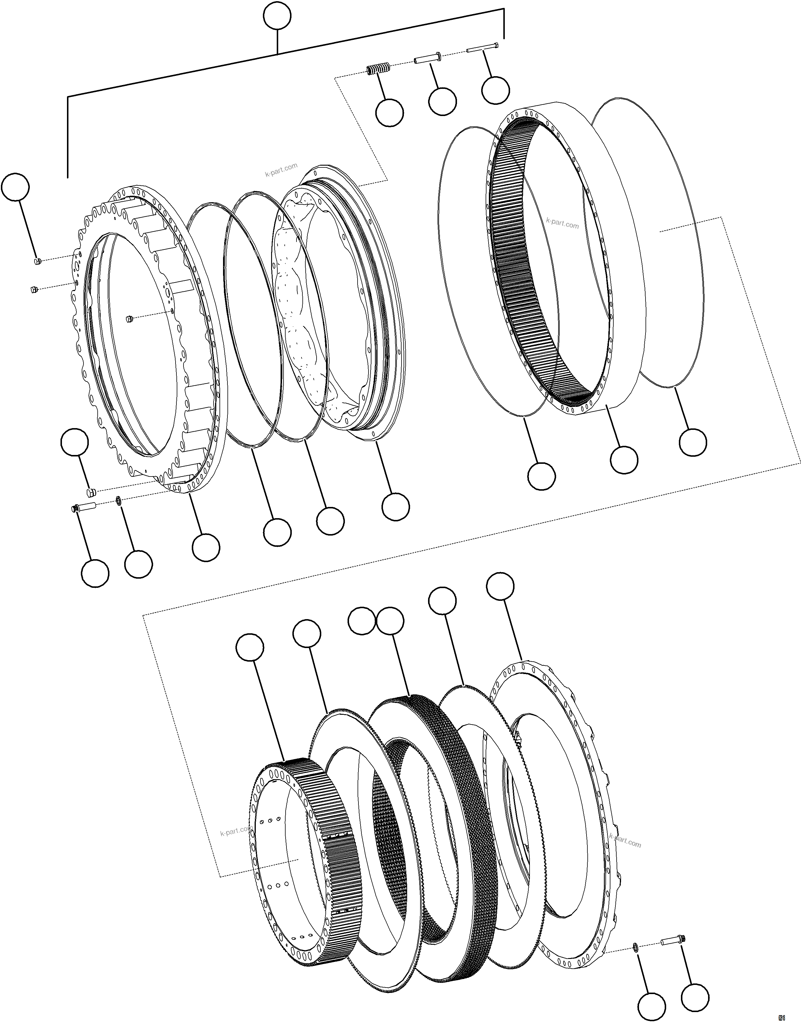 Komatsu parts book diagram for AFE78-AJ 930E-5 S/N A40133 - A40134  MARIGOLD: FRONT BRAKE ASSEMBLY    58F-32-00193