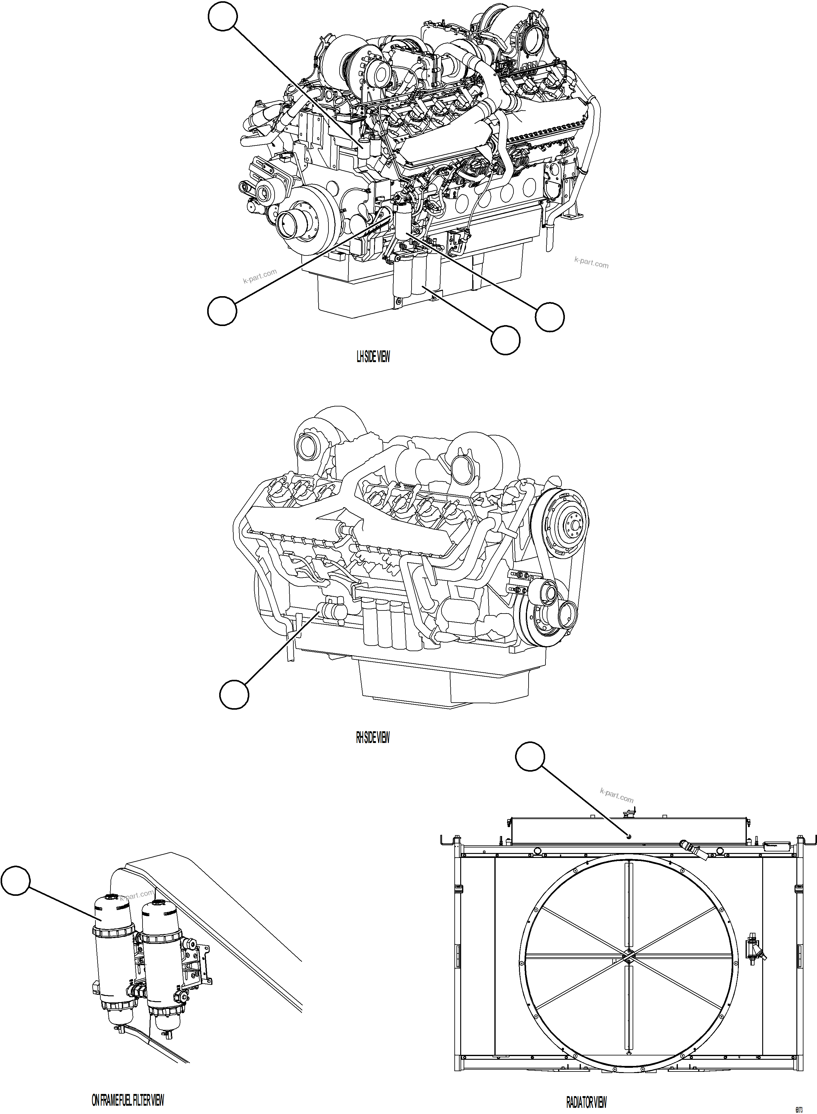 Komatsu parts book diagram for AFE78-AL 930E-5 S/N A40139 - A40140  MOGALAKWENA: ENGINE AND COMPONENTS