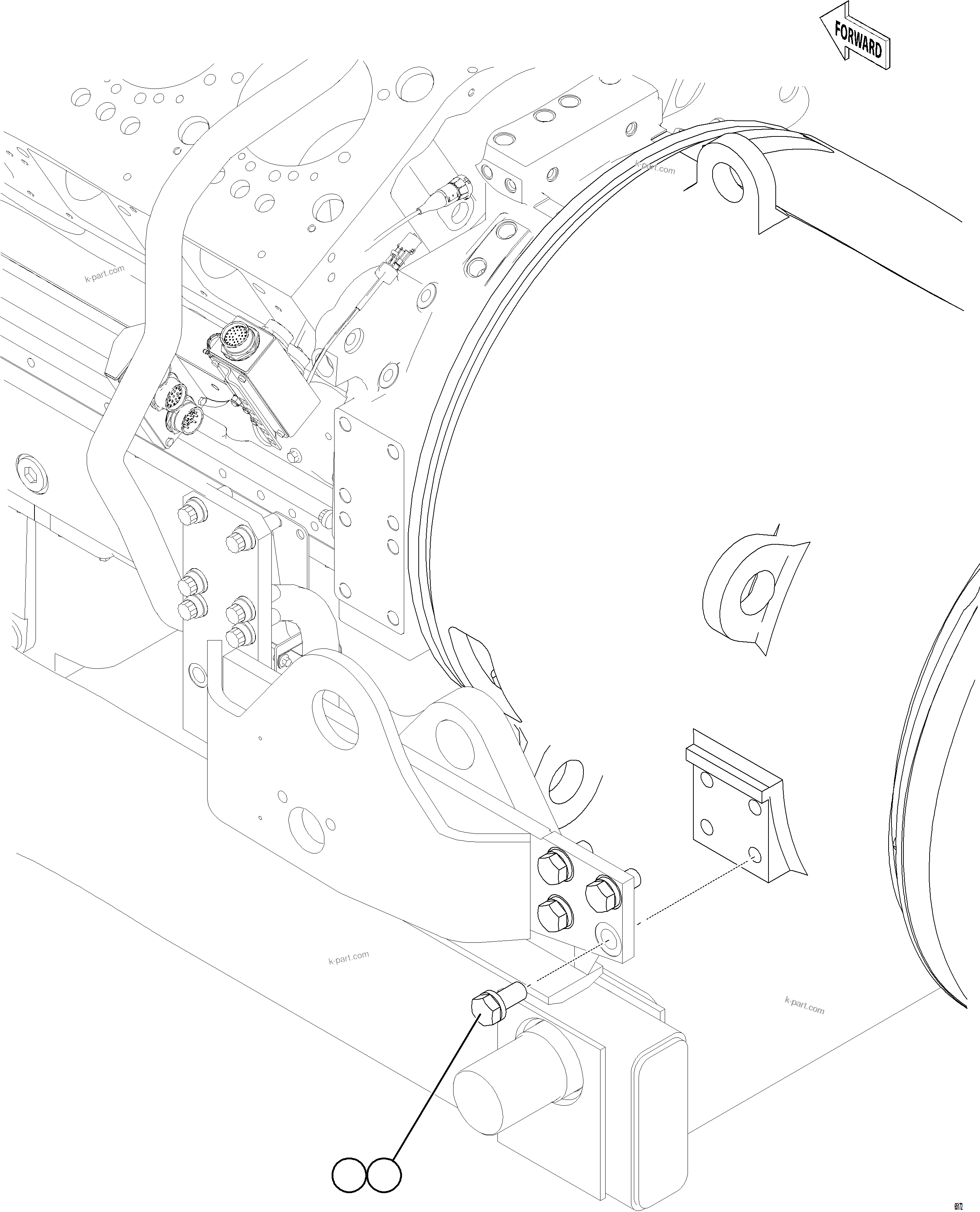 Komatsu parts book diagram for AFE78-AL 930E-5 S/N A40139 - A40140  MOGALAKWENA: ENGINE CRADLE INSTALLATION    2/2
