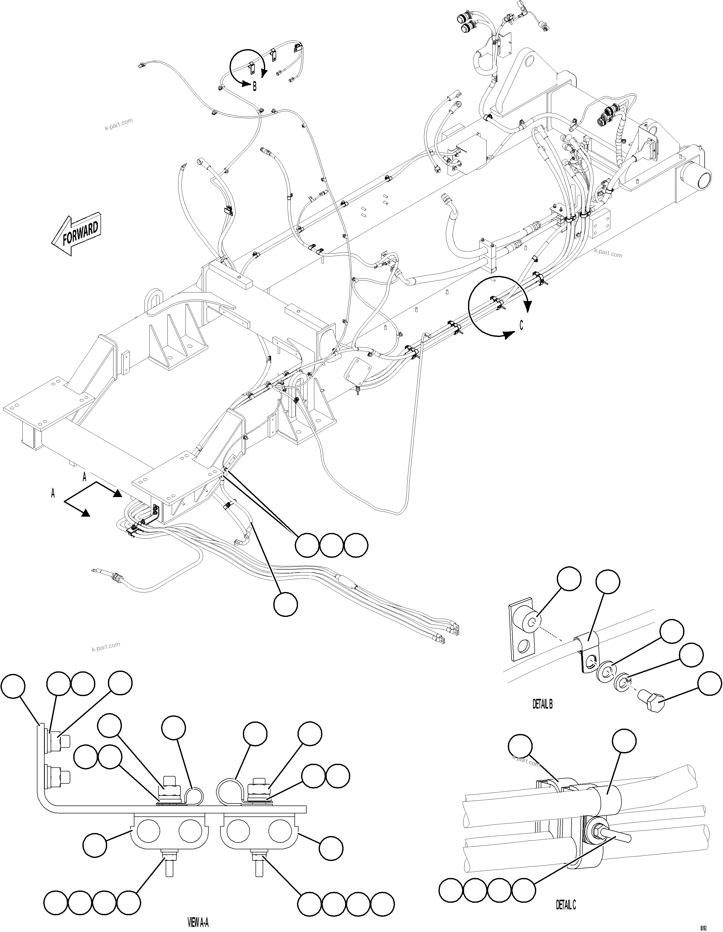 Komatsu parts book diagram for AFE78-AL 930E-5 S/N A40139 - A40140  MOGALAKWENA: CRANKING MOTOR WIRING    1/2
