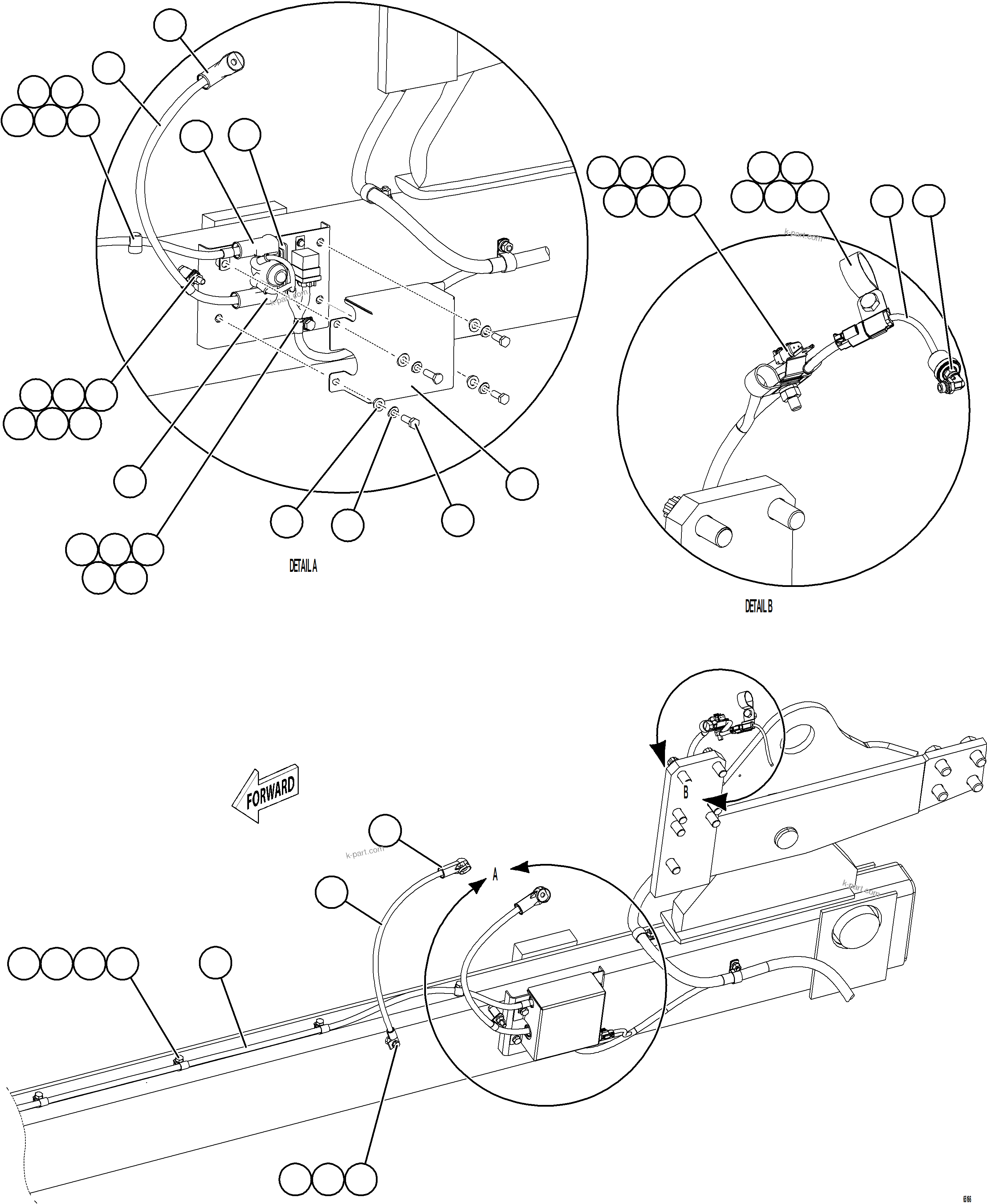 Komatsu parts book diagram for AFE78-AL 930E-5 S/N A40139 - A40140  MOGALAKWENA: ENGINE PRELUBE WIRING