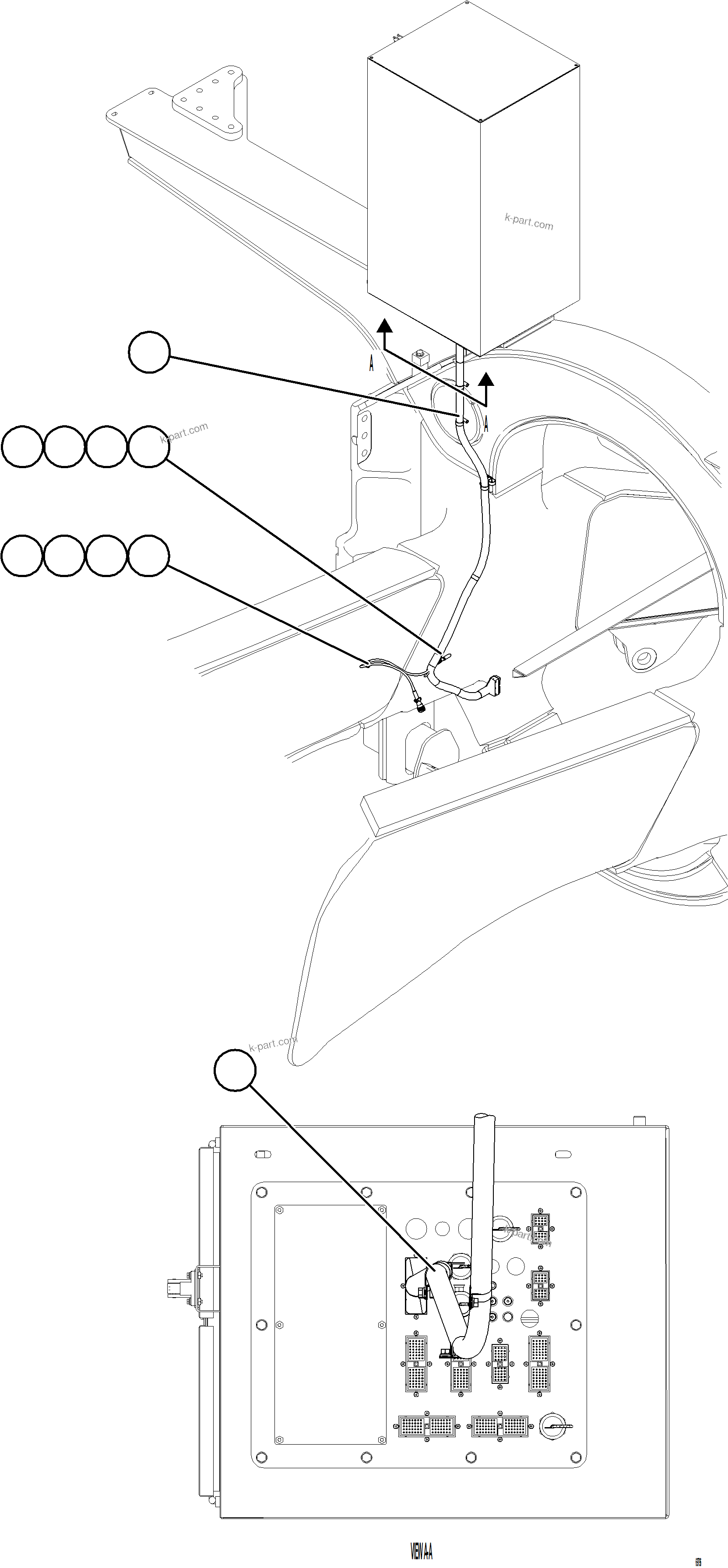 Komatsu parts book diagram for AFE78-AL 930E-5 S/N A40139 - A40140  MOGALAKWENA: AUX CNTRL CABINET CABLE & HARNESS CONNECTIONS  2/2