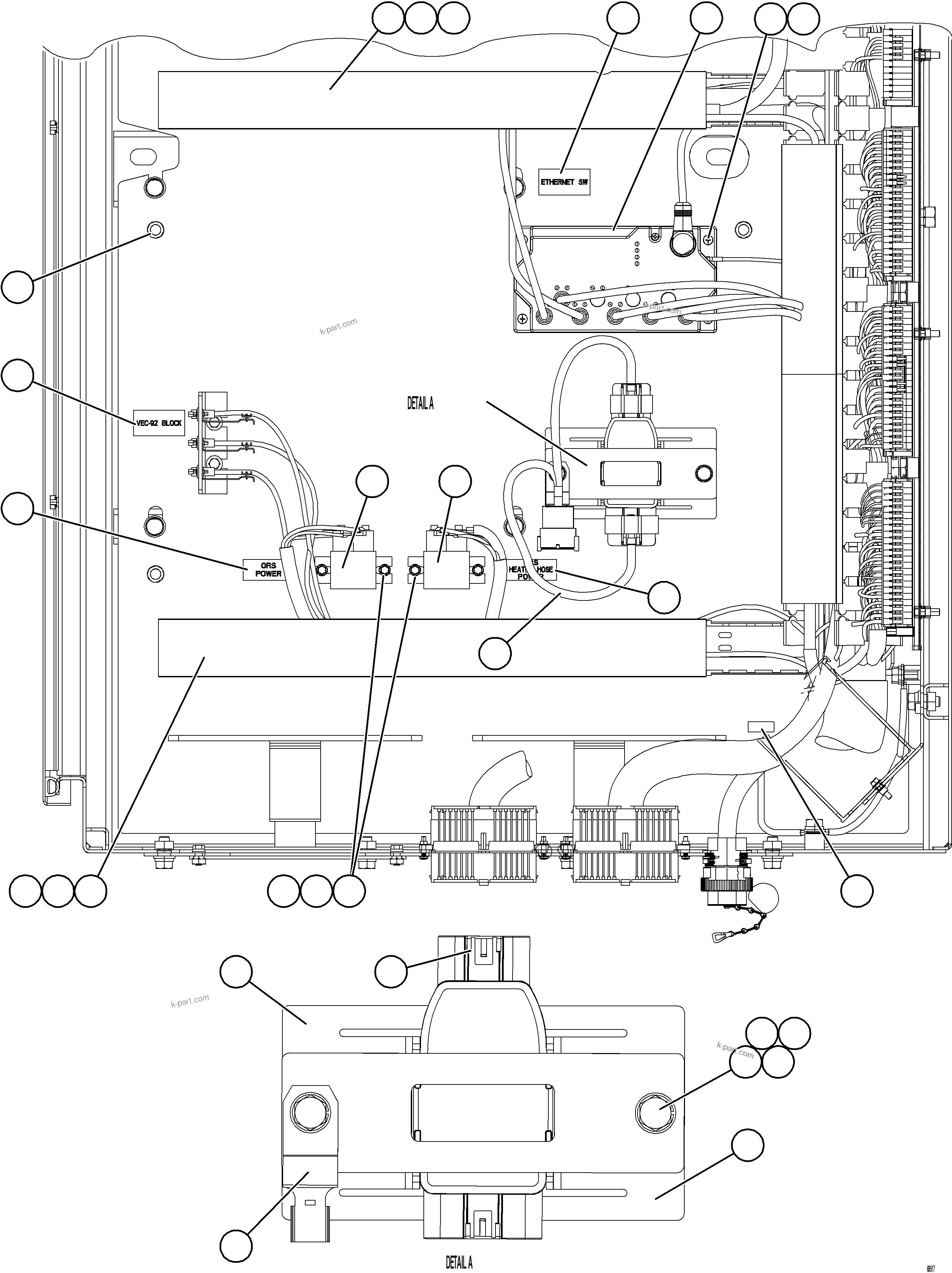 Komatsu parts book diagram for AFE78-AL 930E-5 S/N A40139 - A40140  MOGALAKWENA: AUXILIARY CONTROL CABINET - LH WALL    2/2