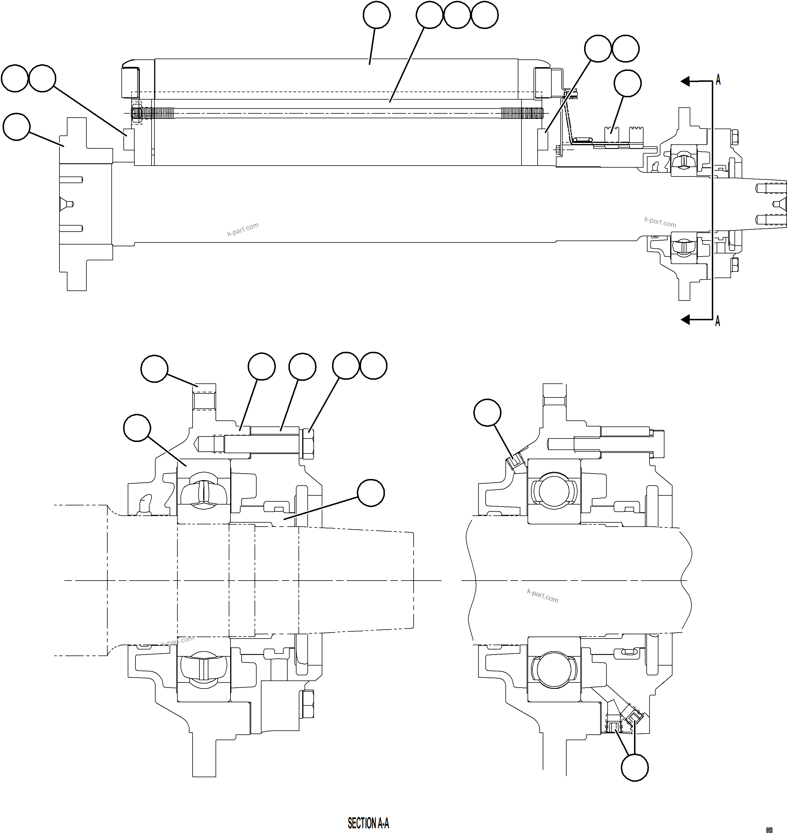 Komatsu parts book diagram for AFE78-AL 930E-5 S/N A40139 - A40140  MOGALAKWENA: ALTERNATOR - ROTOR ASSEMBLY    2/2    58F-43-03101